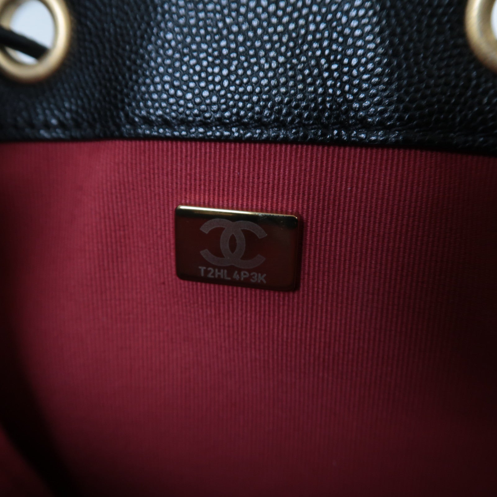 CHANEL 菱格牛皮皮革Chain Shoulder金扣鏈帶肩背袋黑色