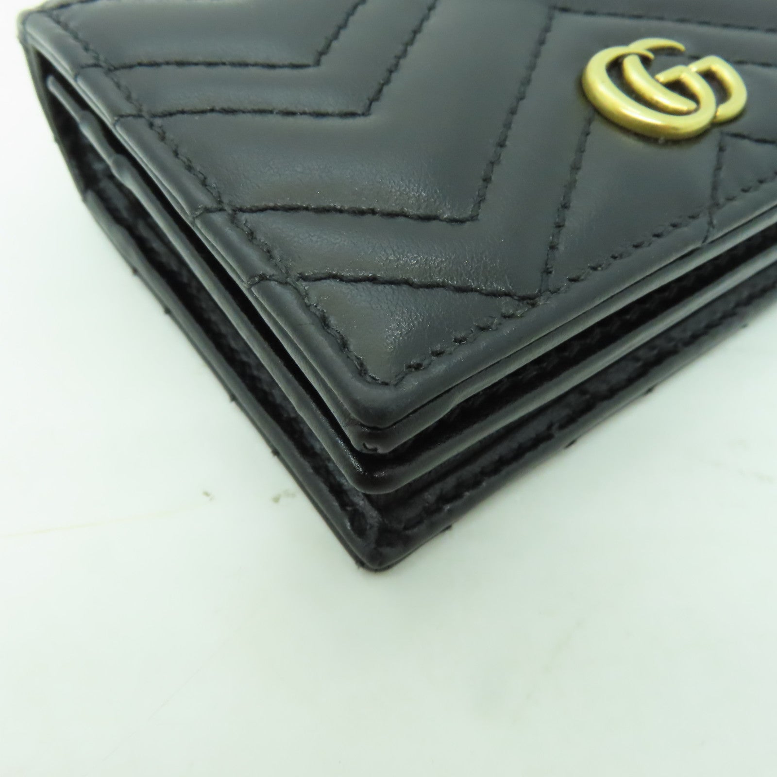 GUCCI 牛皮皮革Wallet金扣錢包黑色