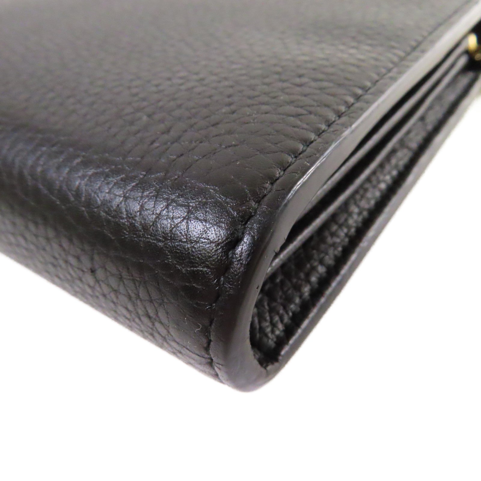 GUCCI 牛皮皮革GG Marmont Wallet On Chain Shoulder Bag金扣鏈帶肩背袋黑色