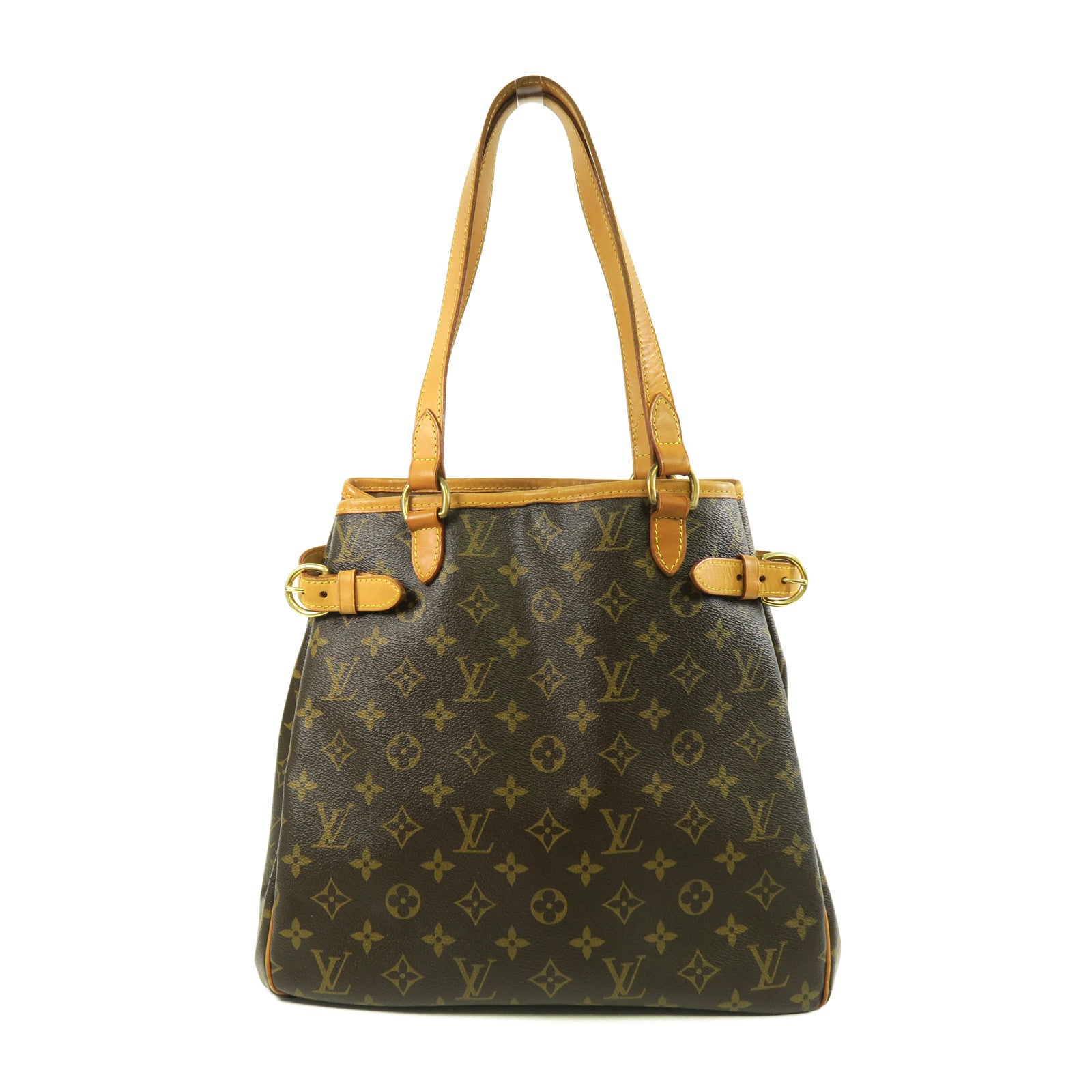 LOUIS VUITTON Monogram Batignolles Vertical金扣手挽袋啡色