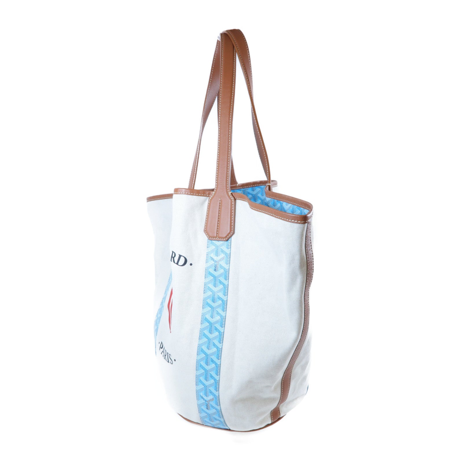 GOYARD 塗層帆布Bellara MM Tote Bag肩背袋米色/藍色
