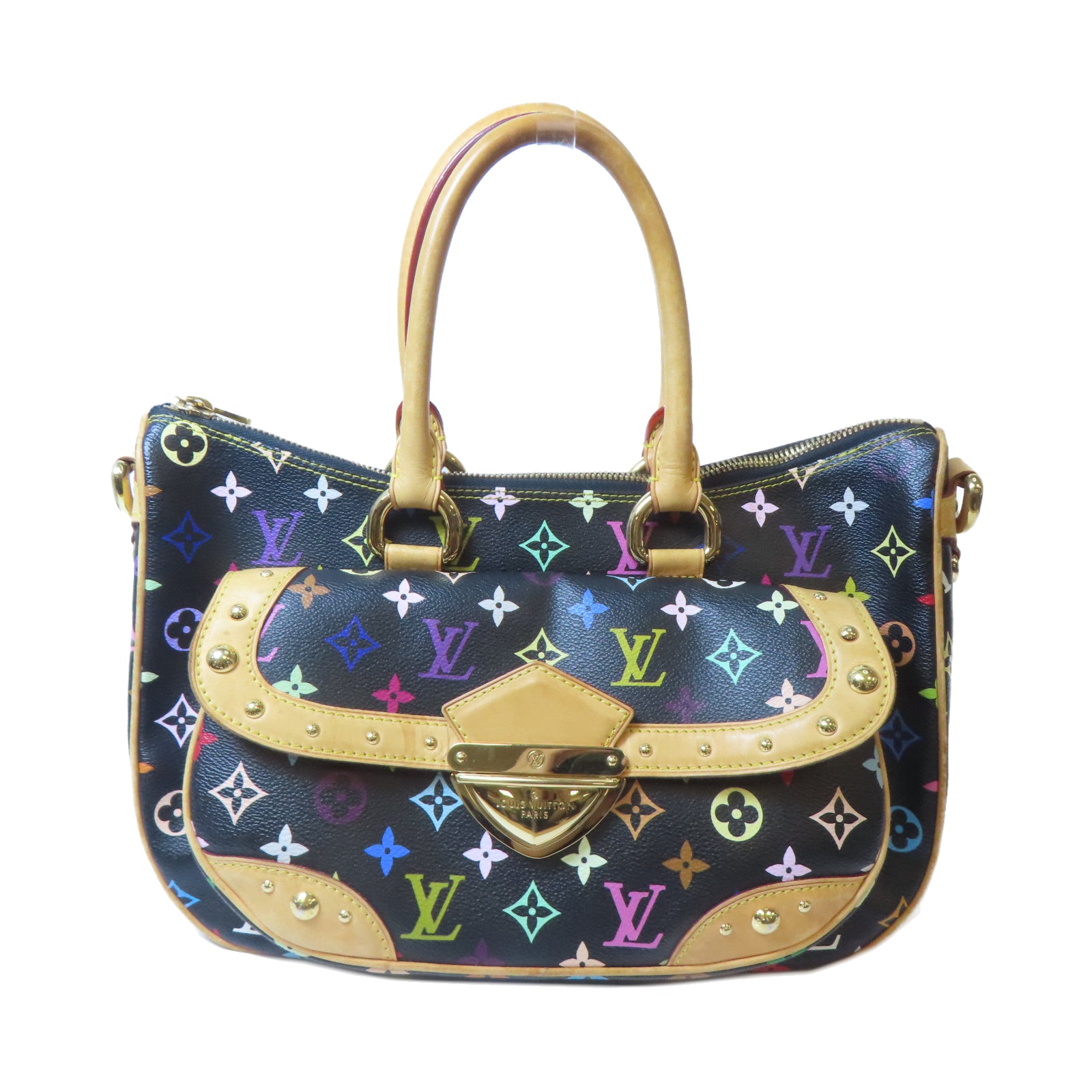 LOUIS VUITTON Monogram Multicolore Rita金扣手挽袋彩色