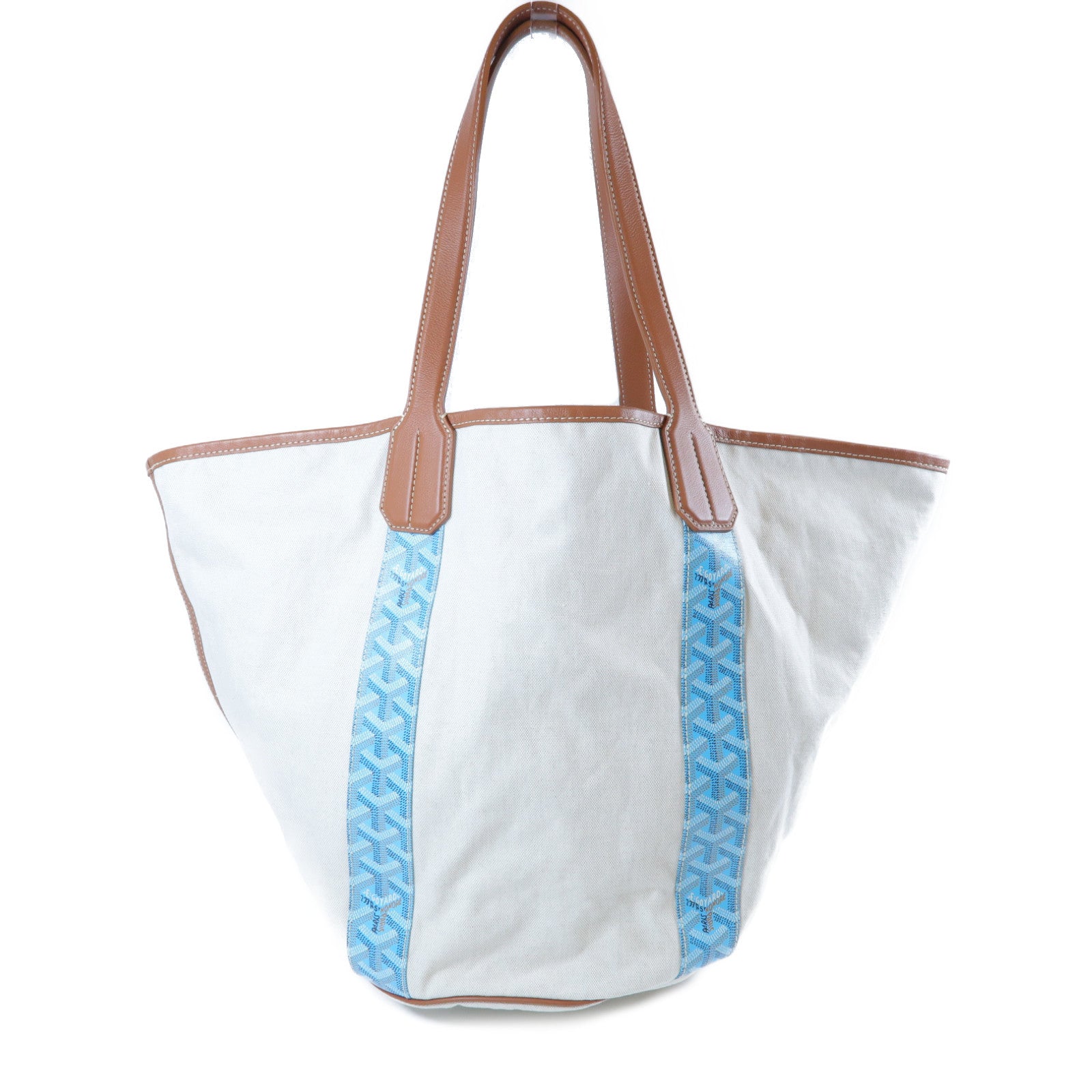 GOYARD 塗層帆布Bellara MM Tote Bag肩背袋米色/藍色