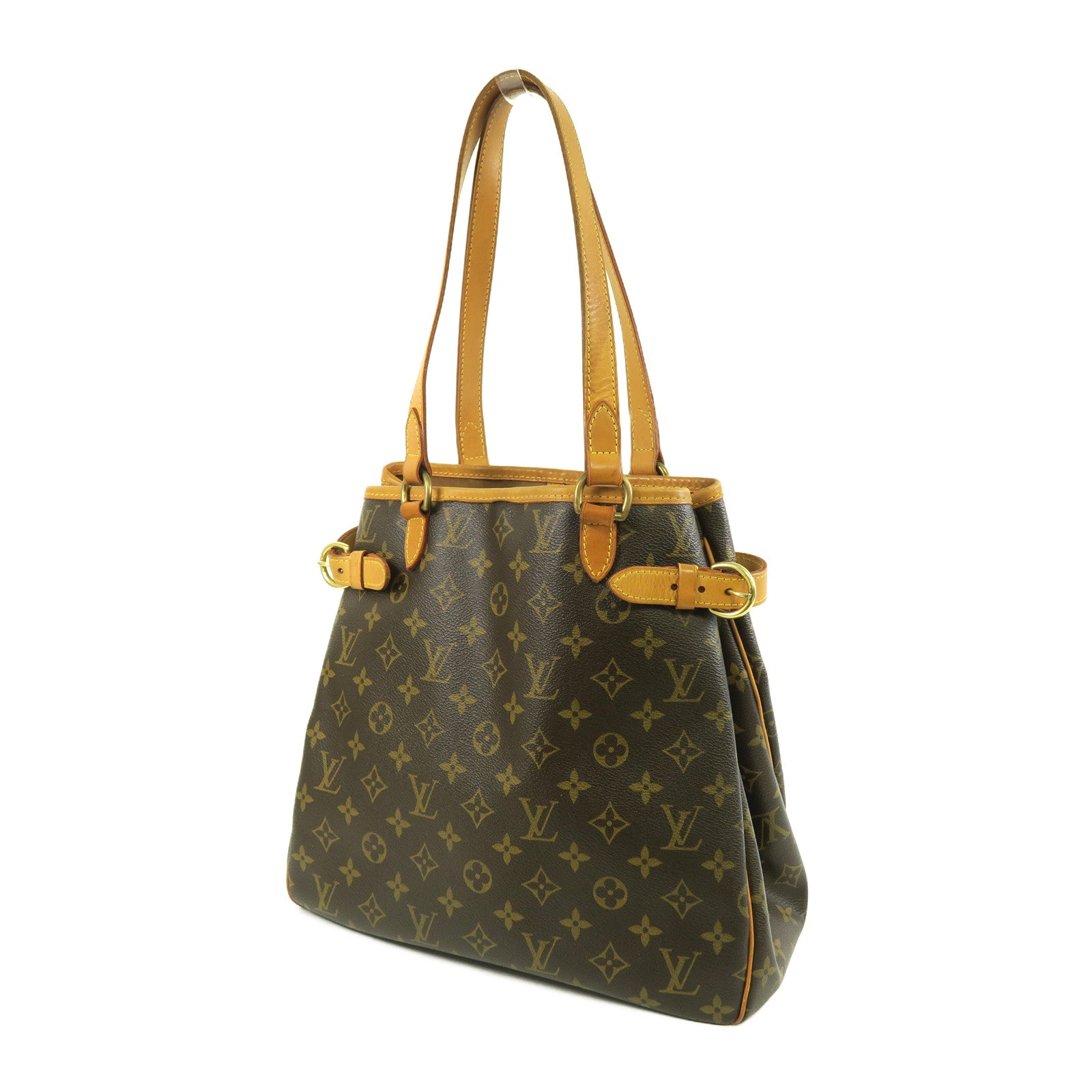 LOUIS VUITTON Monogram Batignolles Vertical金扣手挽袋啡色