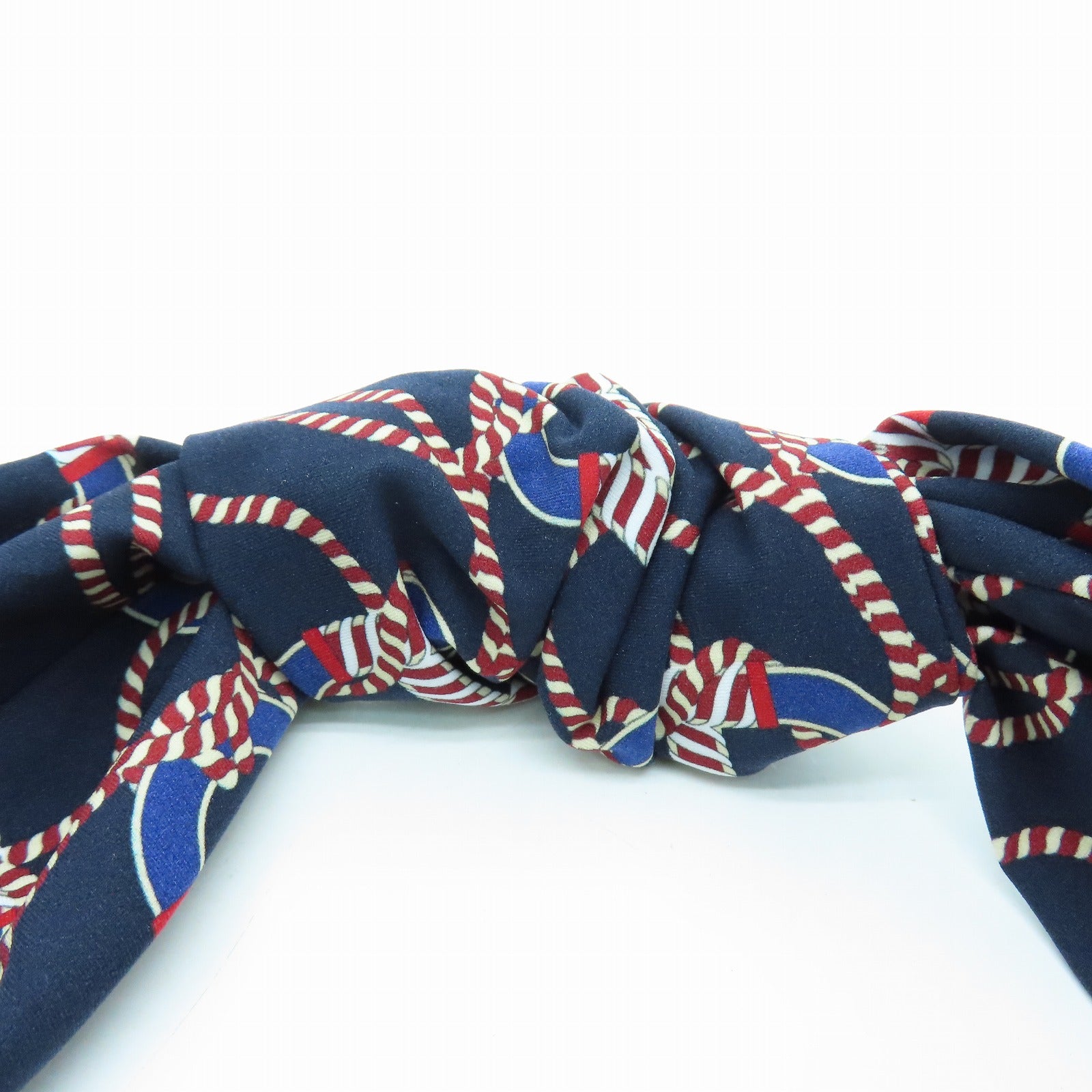 HERMES Nylon Canoe H Gabi headband Bleu Navy dark blue