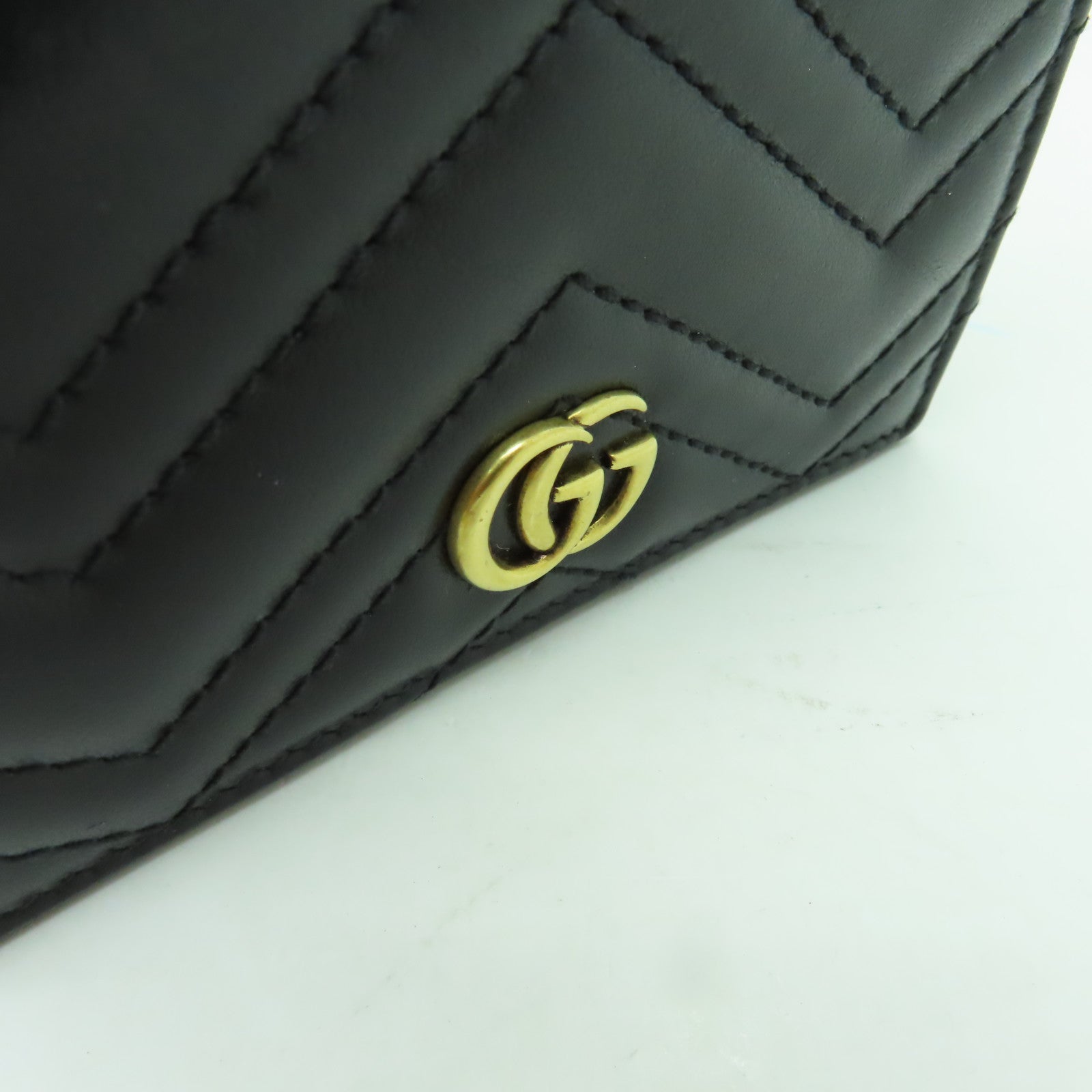 GUCCI 牛皮皮革Wallet金扣錢包黑色