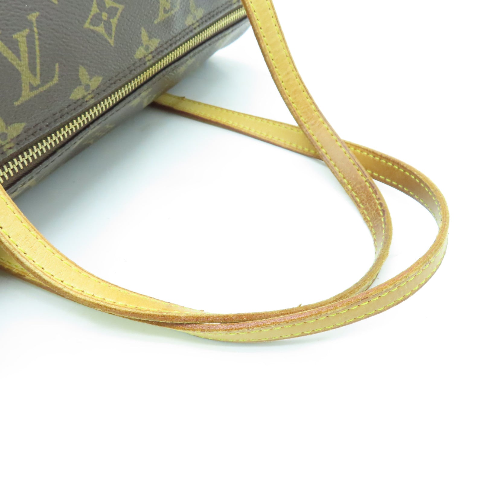 LOUIS VUITTON Monogram Papillon GM金扣肩背袋棕色