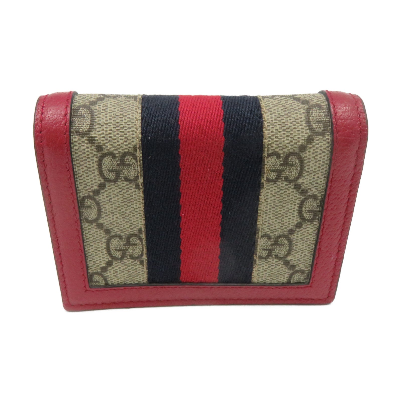 GUCCI 涂层帆布Mini Wallet短钱包啡色/红色