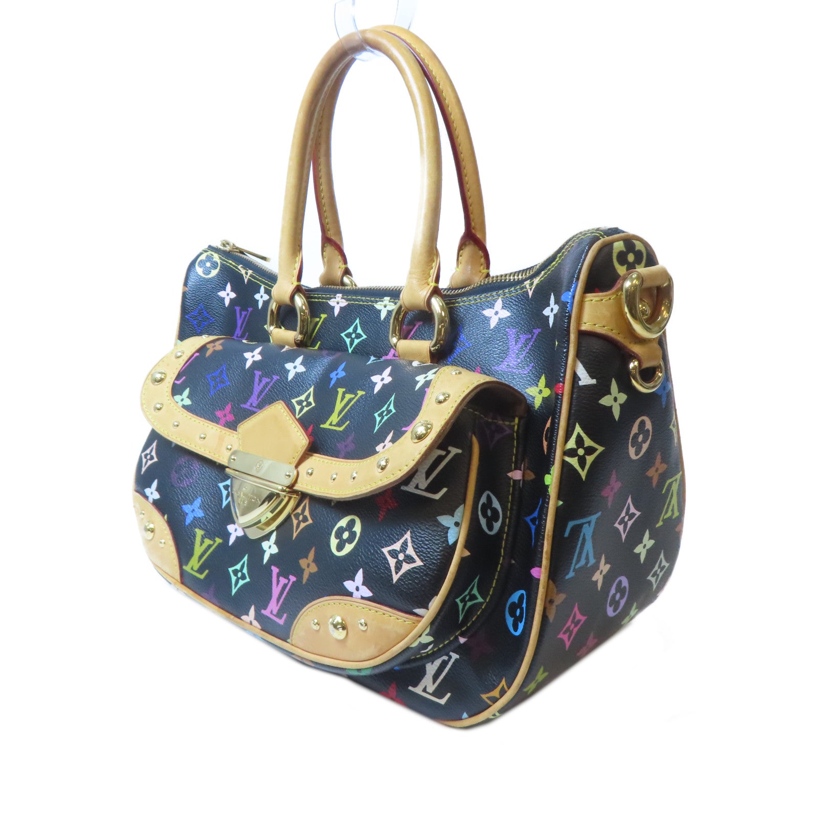 LOUIS VUITTON Monogram Multicolore Rita金扣手挽袋彩色