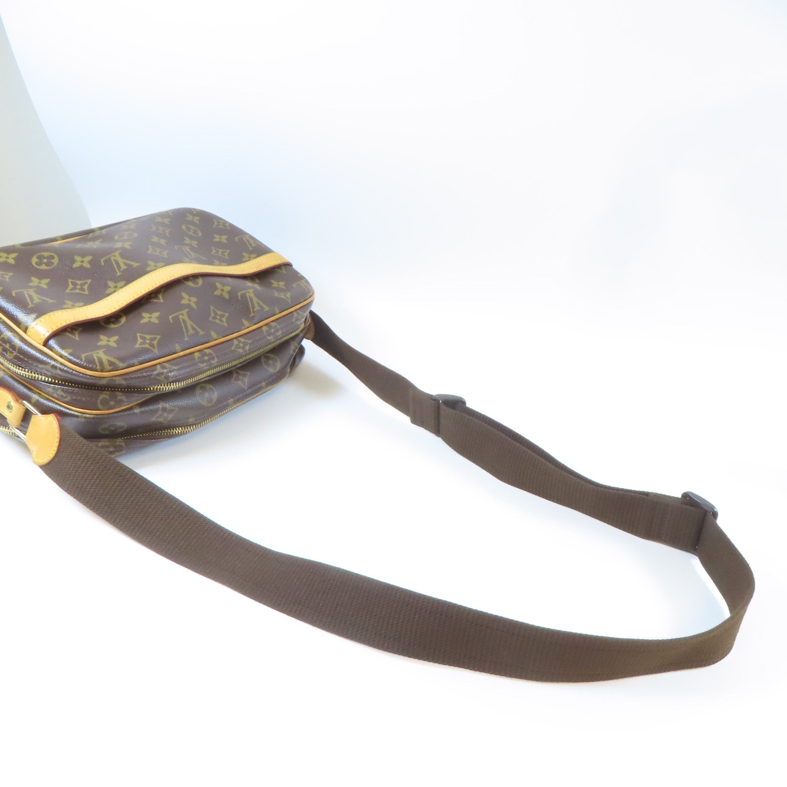 LOUIS VUITTON Monogram Reporter金扣肩背袋啡色