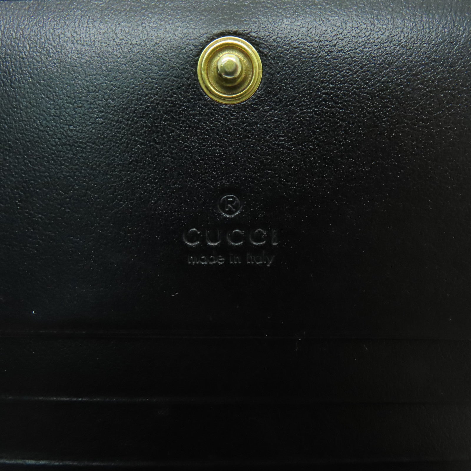 GUCCI 牛皮皮革Wallet金扣錢包黑色