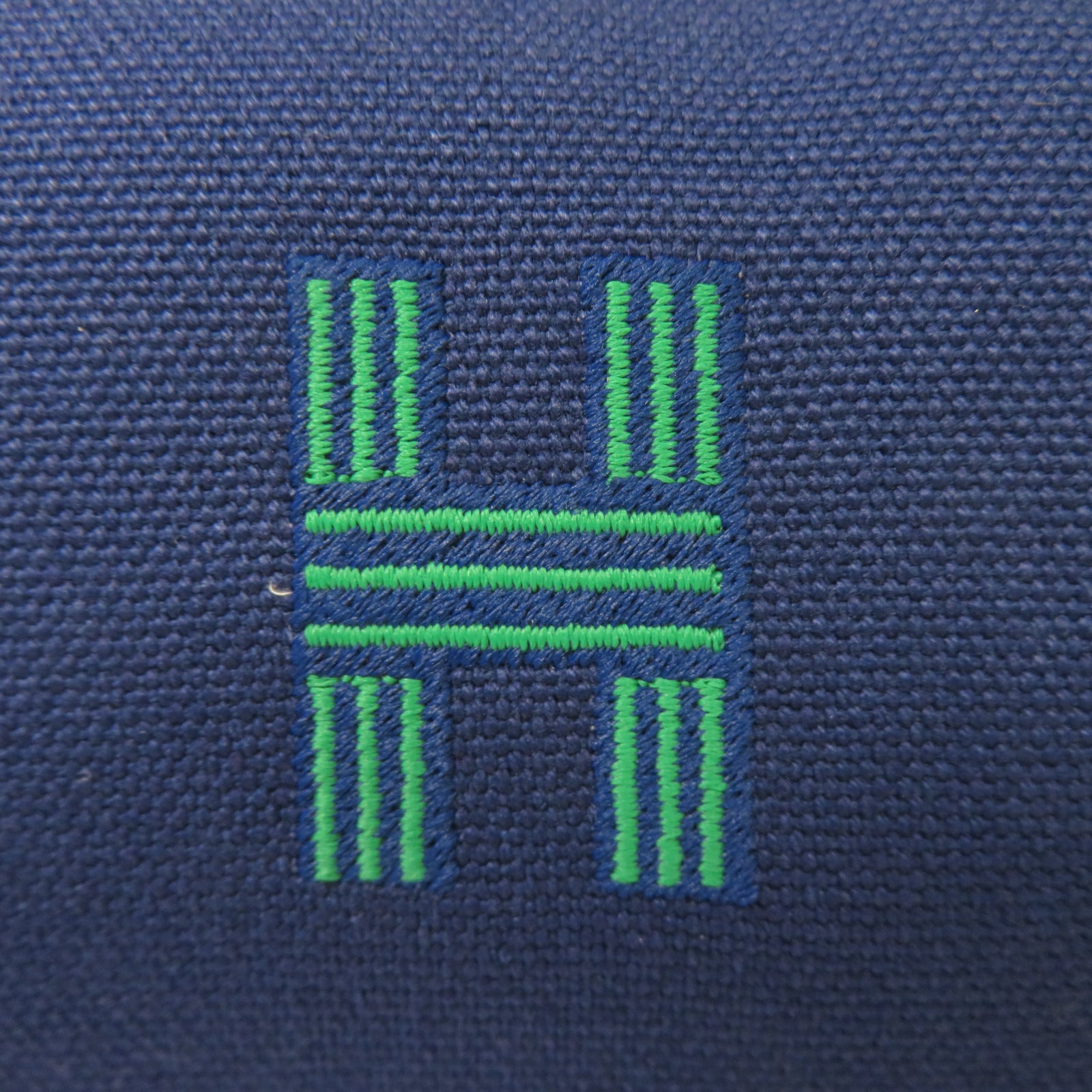 HERMES 帆布Bride A Brac銀扣手挽袋藍色