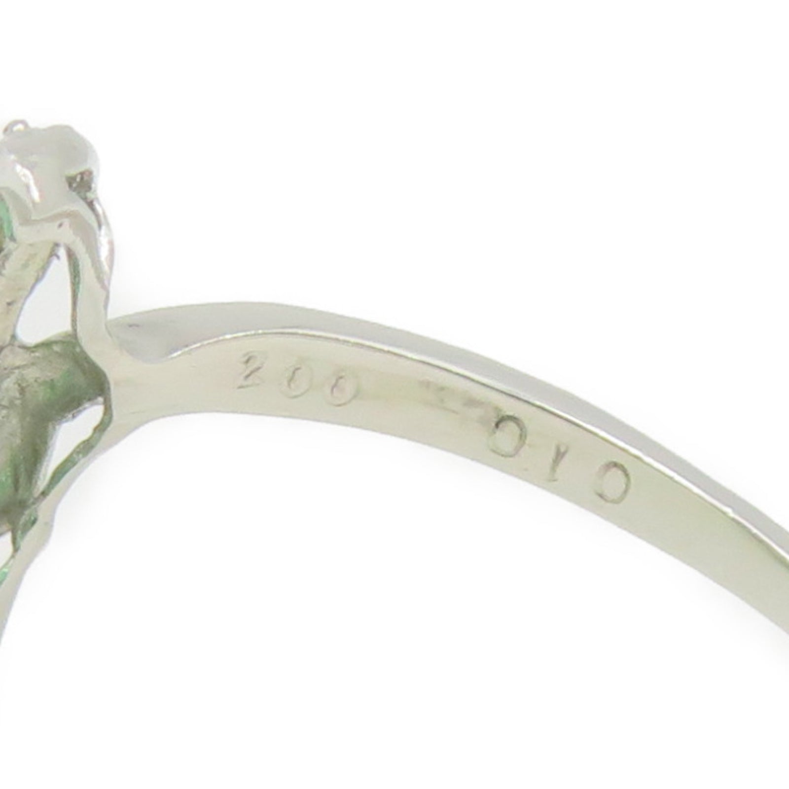 JEWELRY 【激减优惠】Pt1000铂金Emerald Ring 2.00绿宝石/0.10ct钻石戒指US#7.25