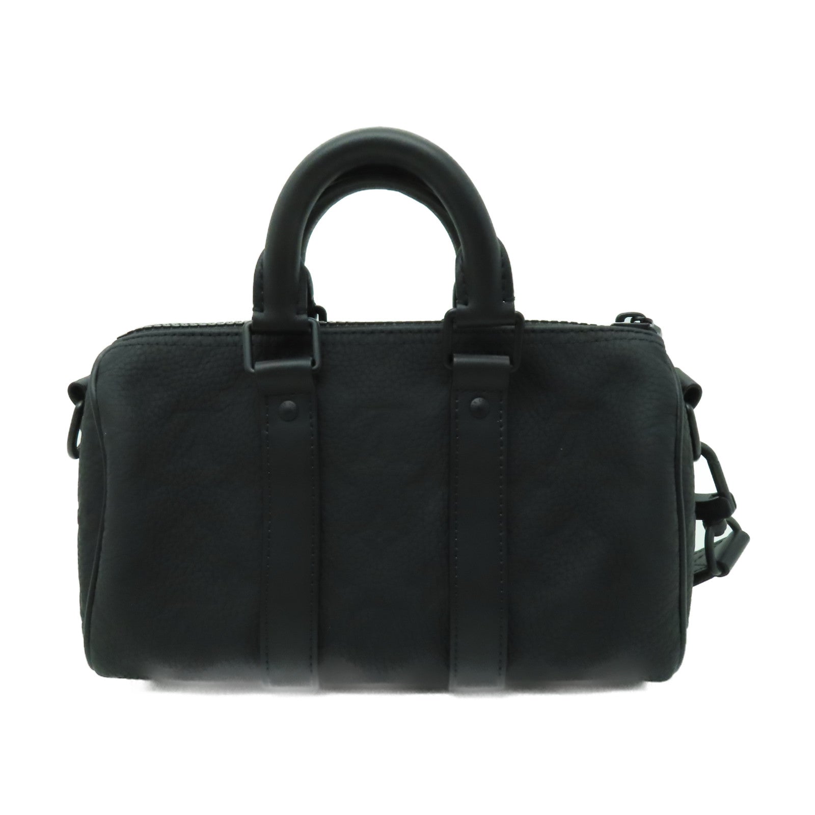 LOUIS VUITTON Taurillon Monogram Keepall Bandouliere 25手挽肩背兩用袋黑色