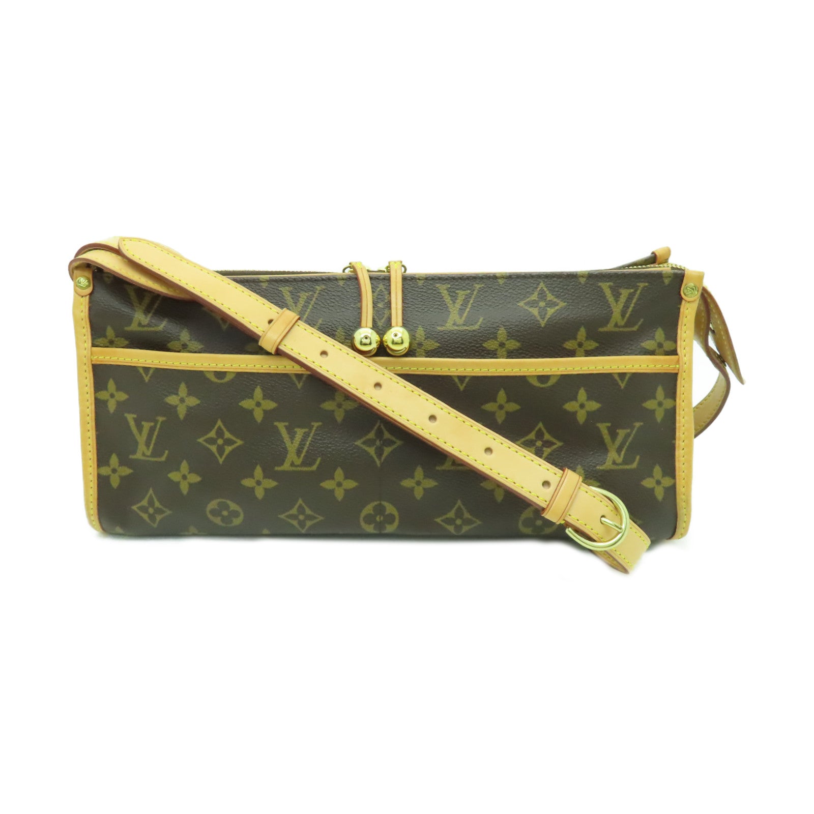 LOUIS VUITTON Monogram Popincourt金扣肩背袋棕色
