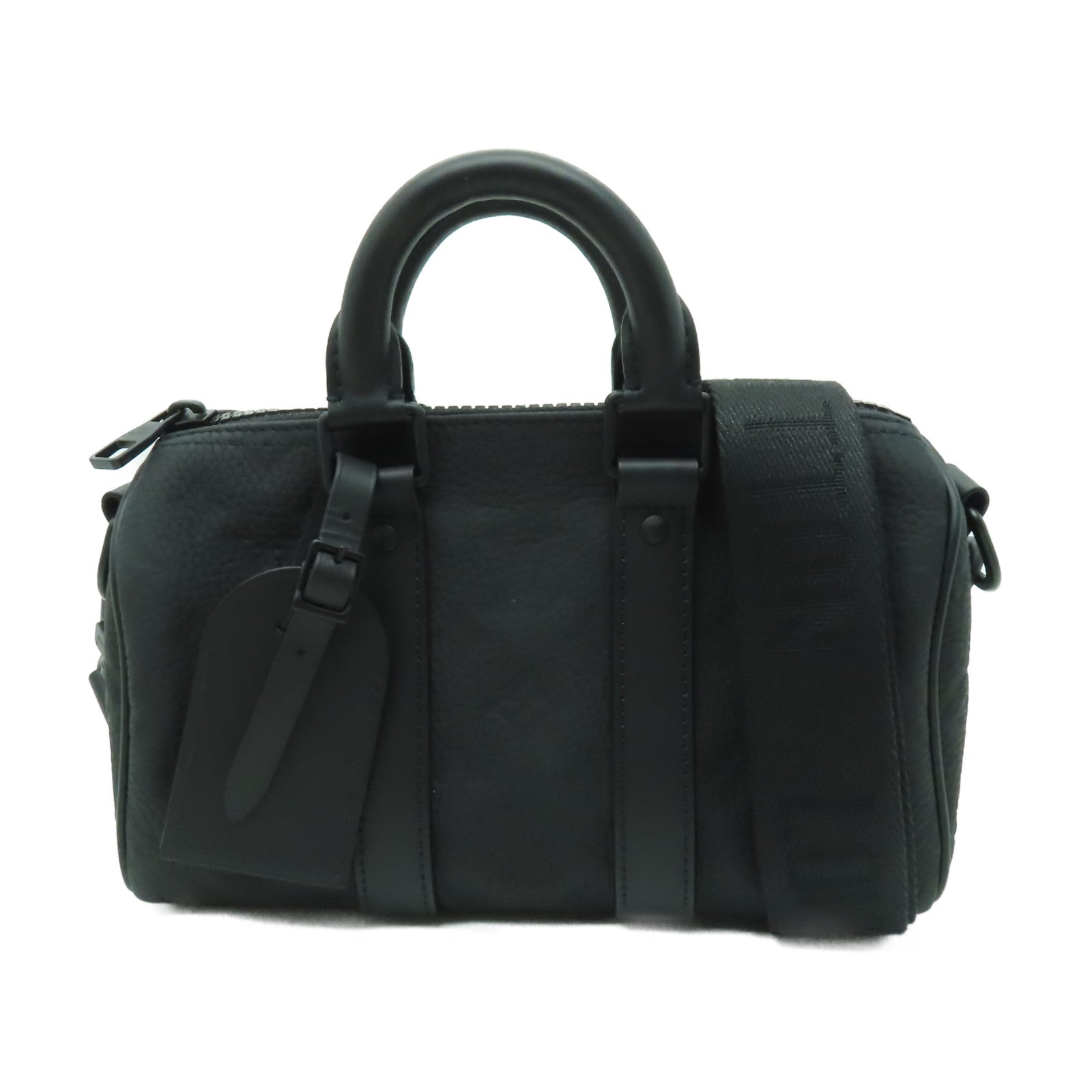 LOUIS VUITTON Taurillon Monogram Keepall Bandouliere 25手挽肩背兩用袋黑色