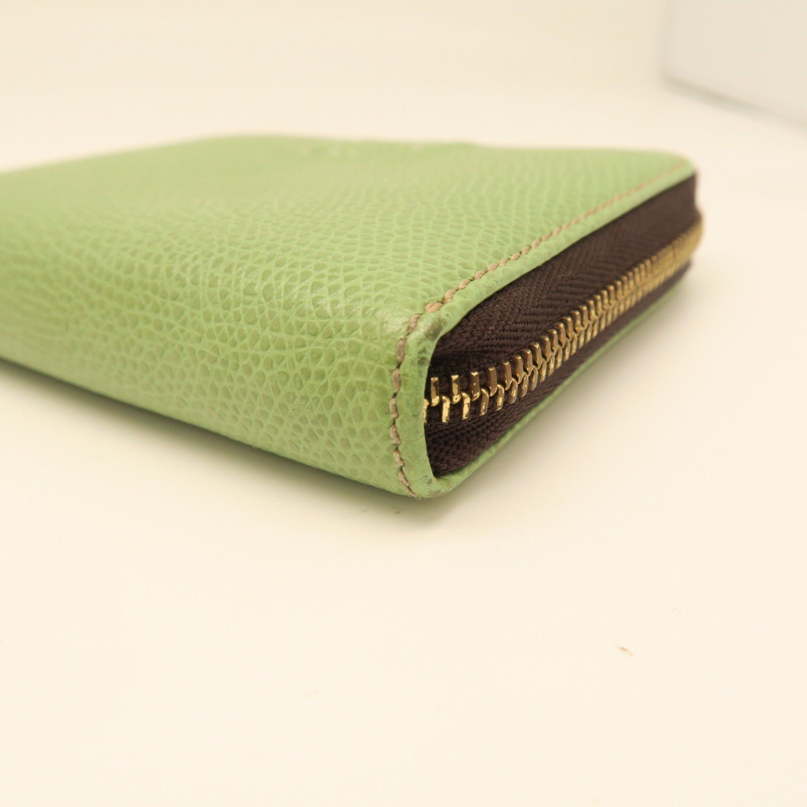 LOEWE 【激減優惠】牛皮皮革Zipper Wallet金扣拉錬錢包綠色