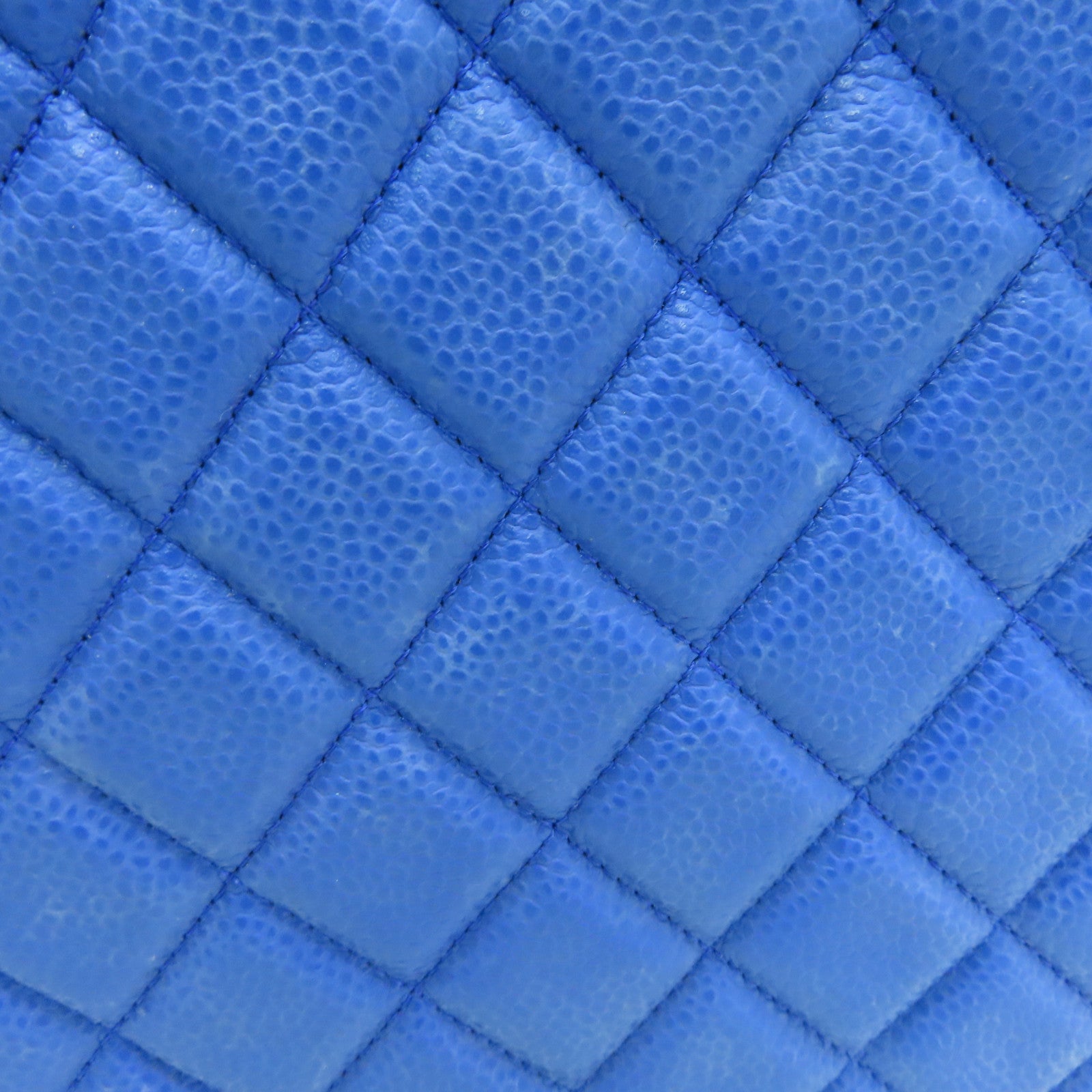CHANEL 【激減優惠】牛皮皮革Pouch銀扣手拿包藍色