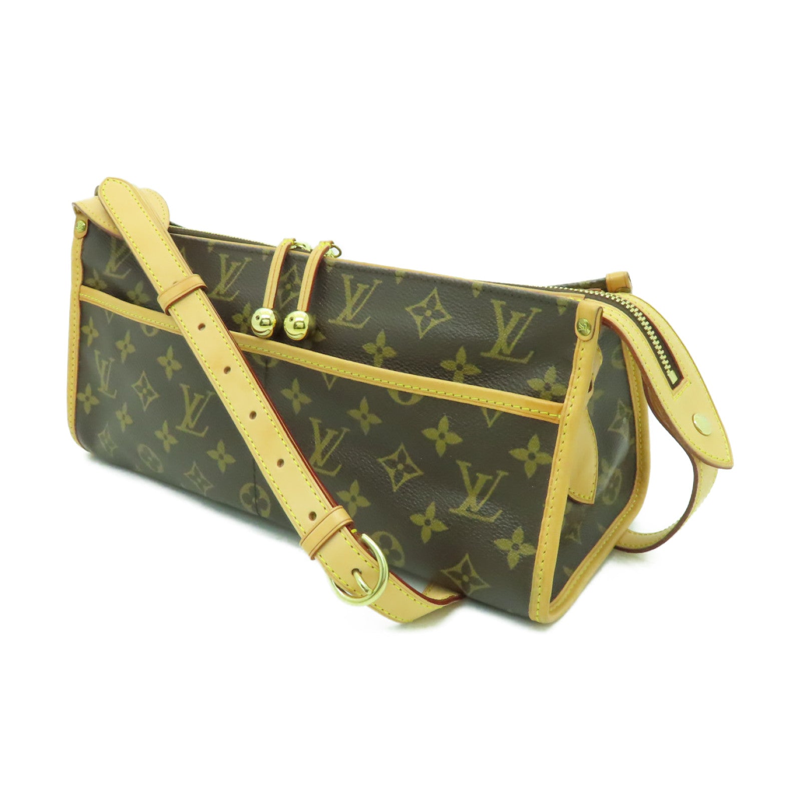 LOUIS VUITTON Monogram Popincourt金扣肩背袋棕色