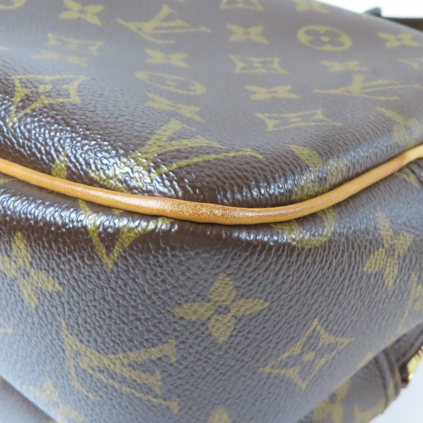 LOUIS VUITTON Monogram Reporter金扣肩背袋啡色