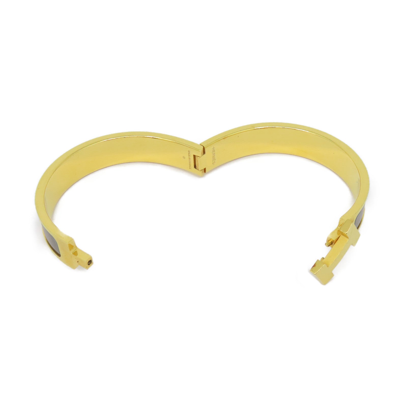 HERMES 金屬Clic H Bracelet手鐲錫灰色#19.5cm
