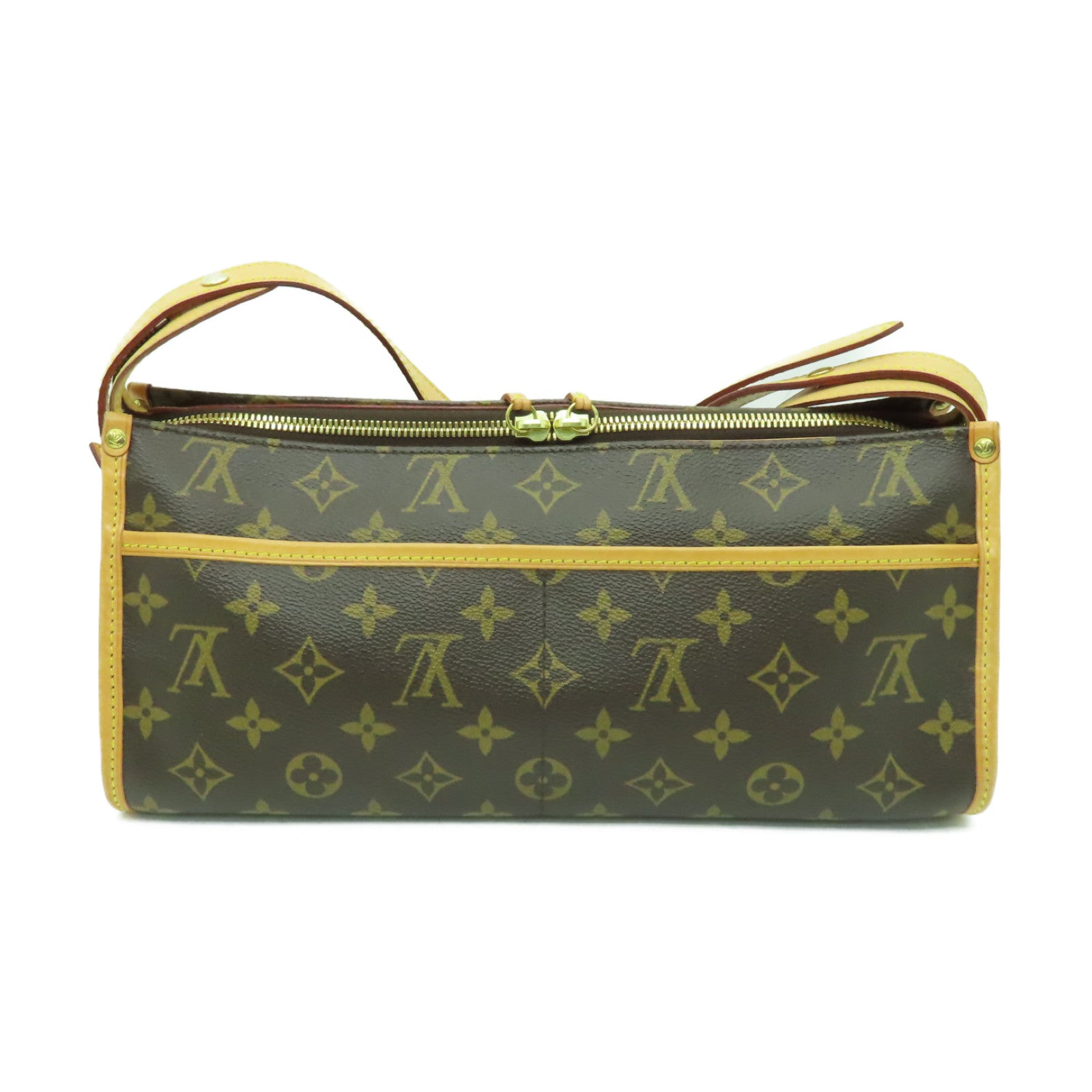 LOUIS VUITTON Monogram Popincourt金扣肩背袋棕色