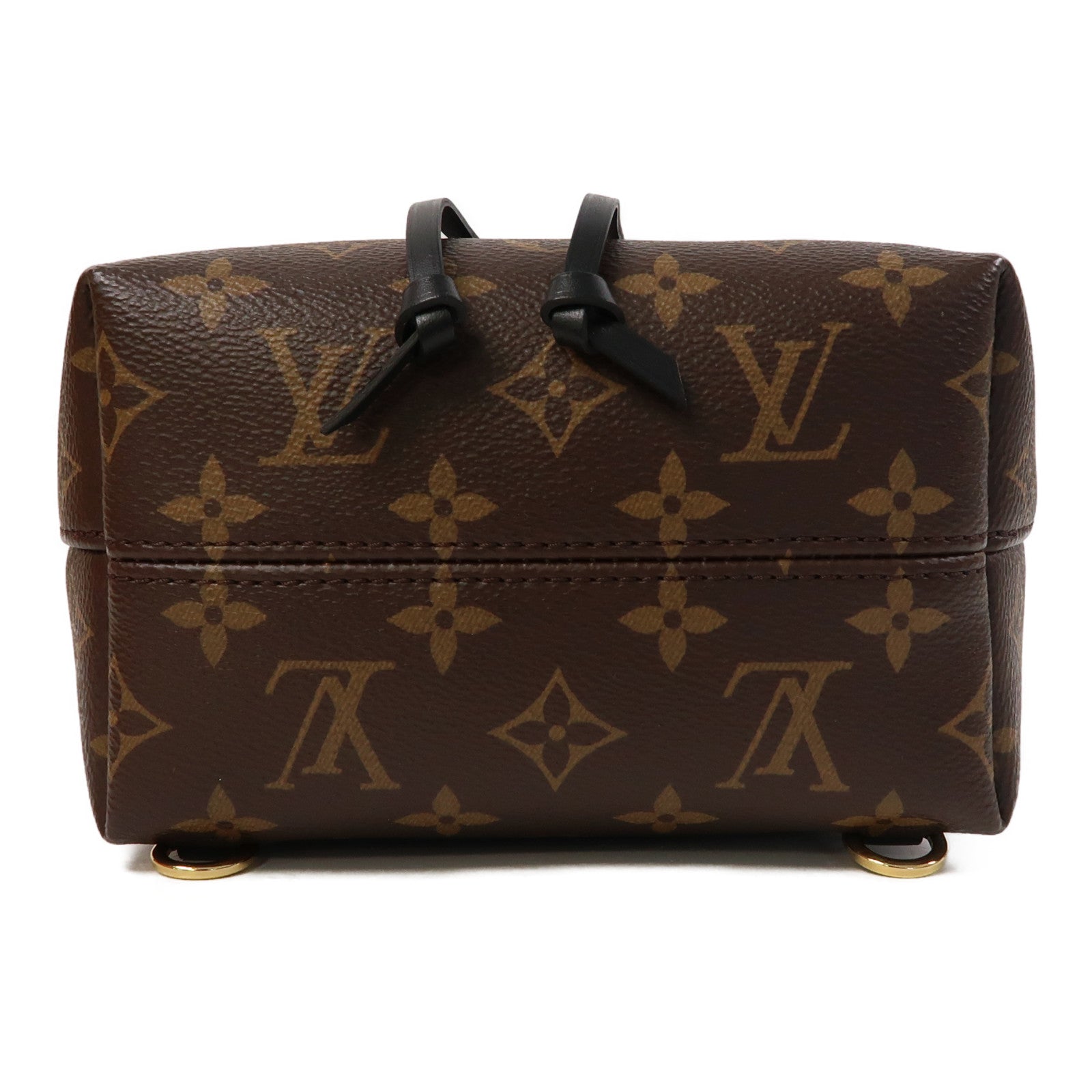 LOUIS VUITTON Monogram Montsouris BB金扣背包黑色/啡色