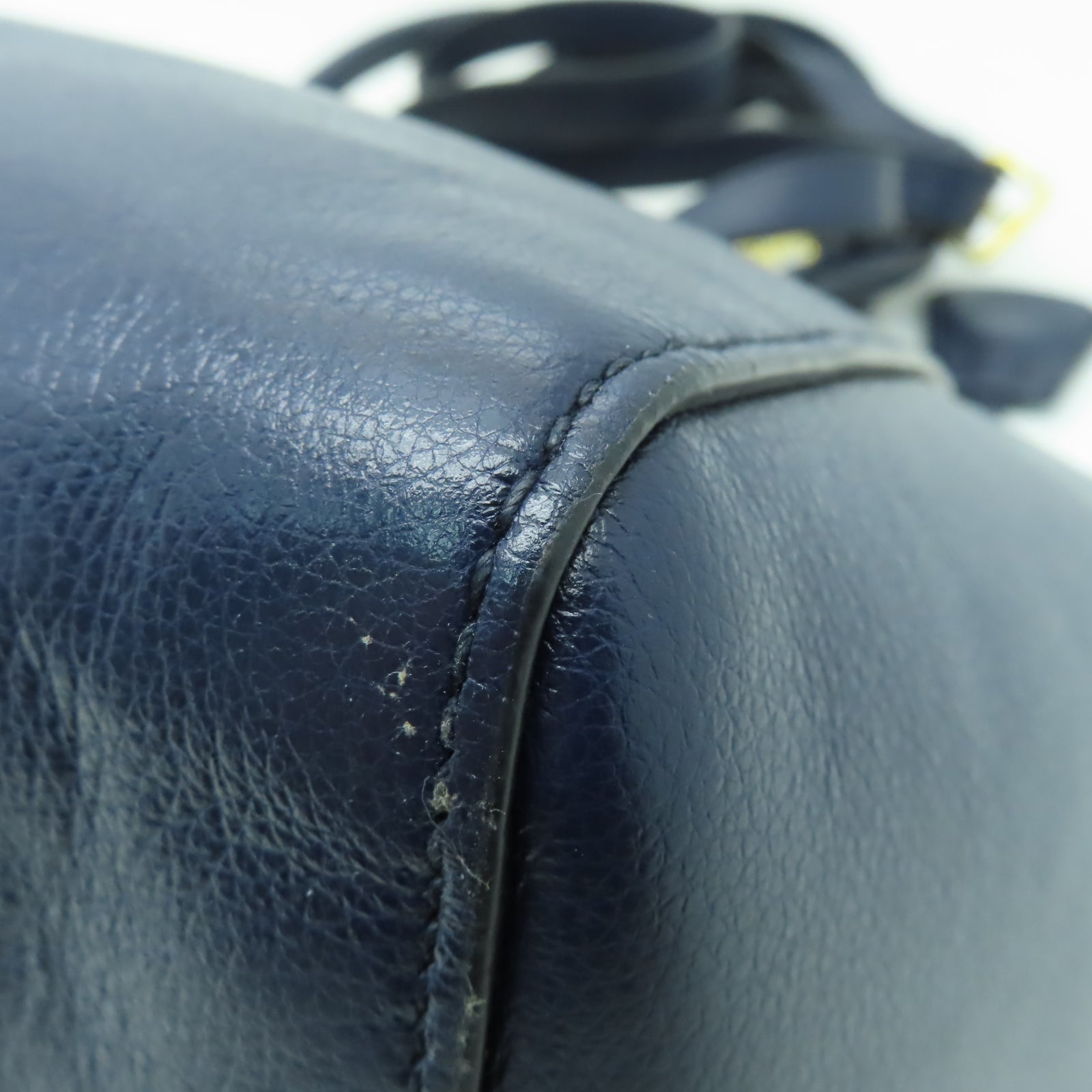 PRADA 牛皮皮革2 Way Shoulder金扣手挽肩背兩用袋藍色