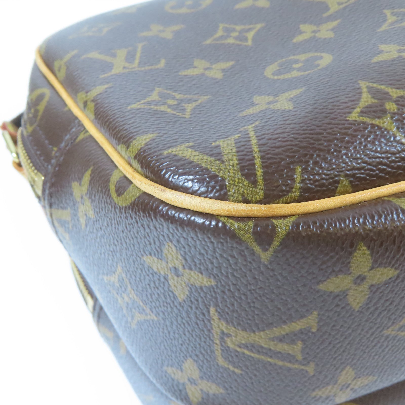 LOUIS VUITTON Monogram Reporter金扣肩背袋啡色