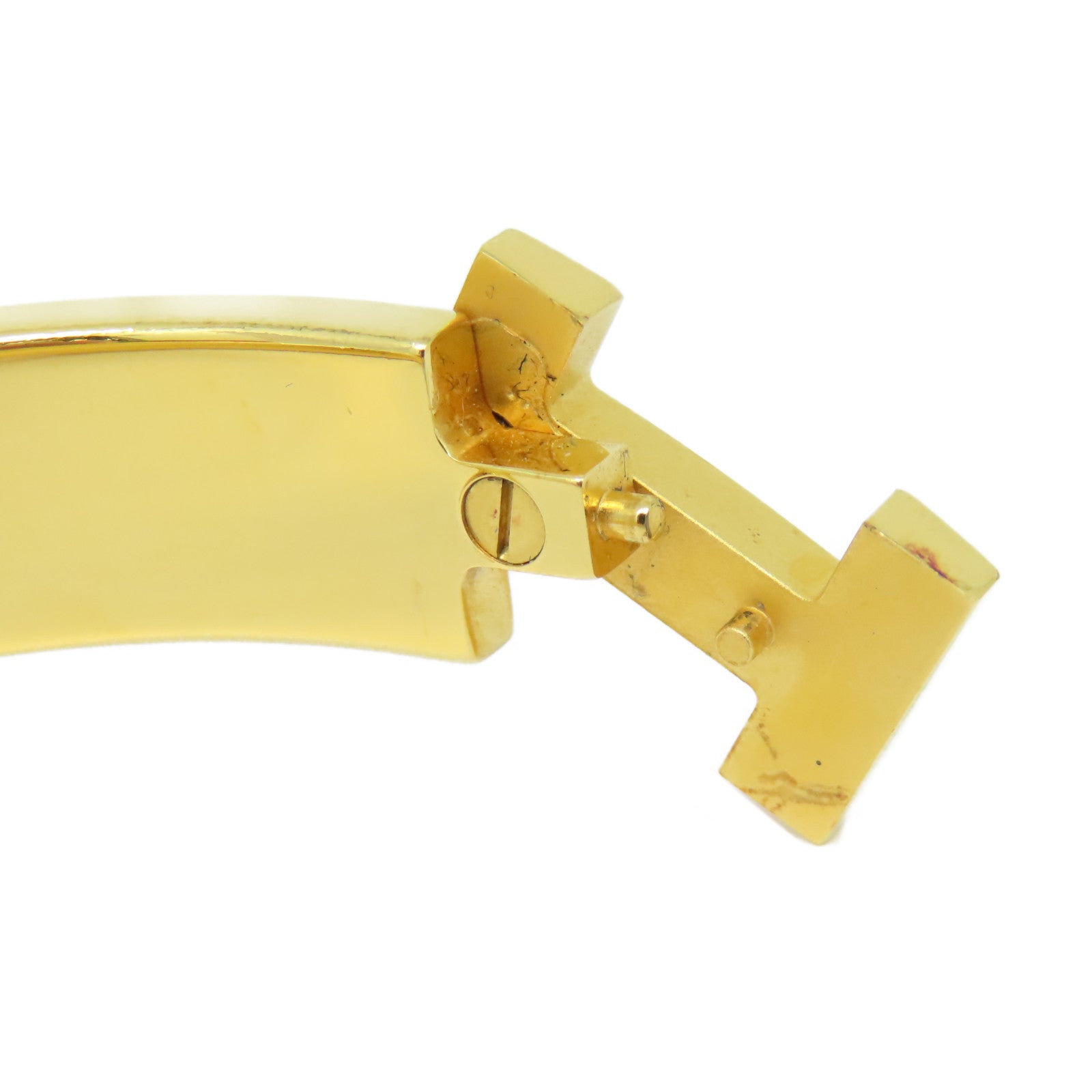 HERMES 金屬Clic H Bracelet手鐲錫灰色#19.5cm