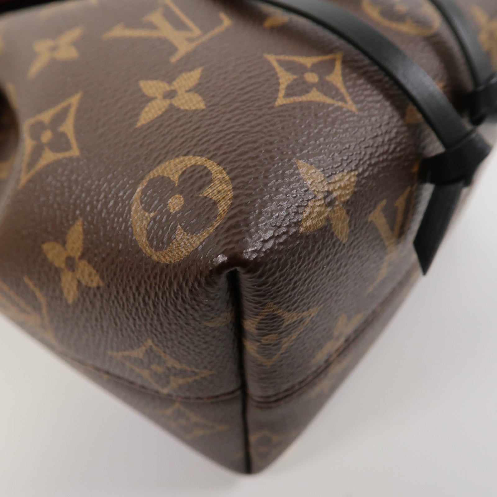 LOUIS VUITTON Monogram Montsouris BB金扣背包黑色/啡色