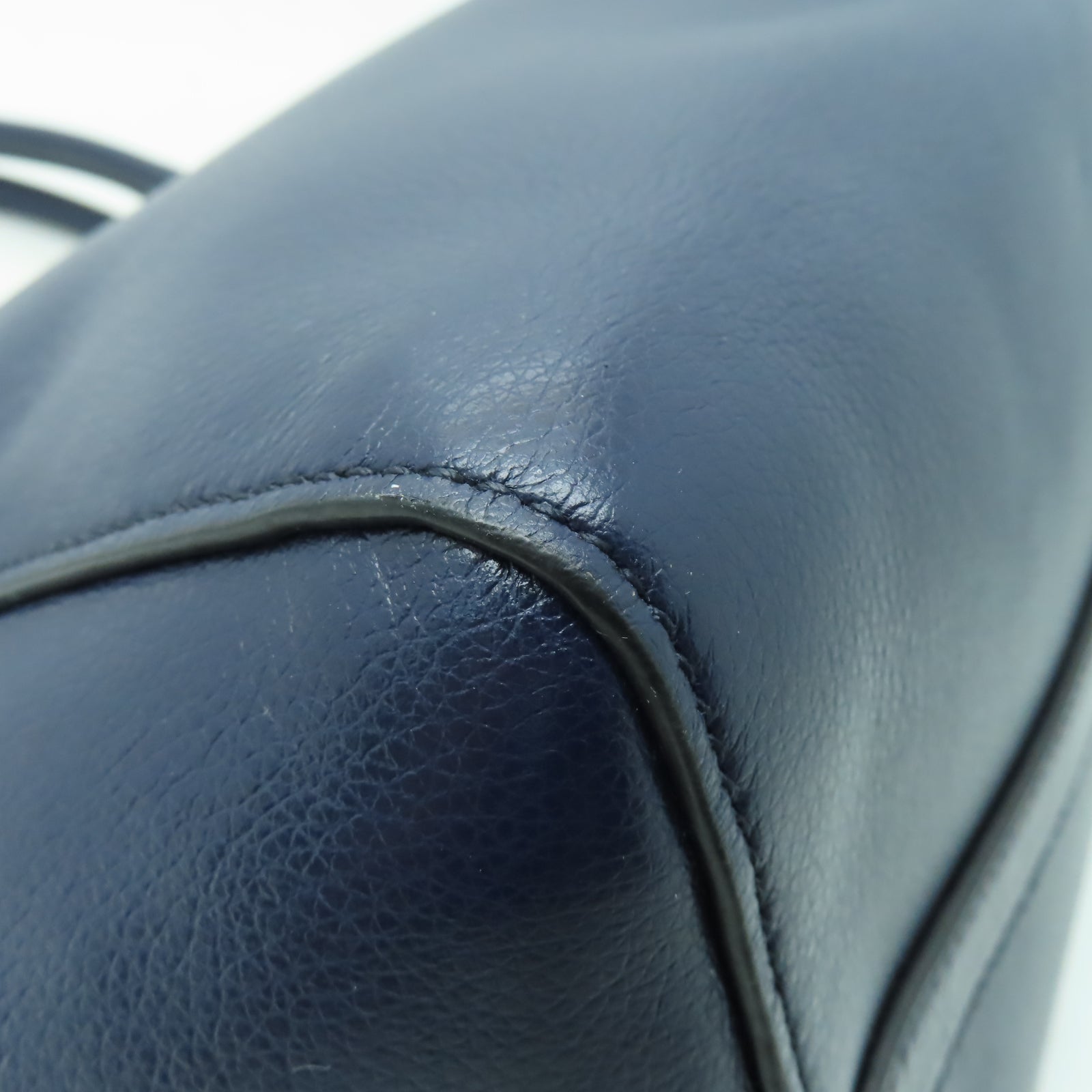 PRADA 牛皮皮革2 Way Shoulder金扣手挽肩背兩用袋藍色