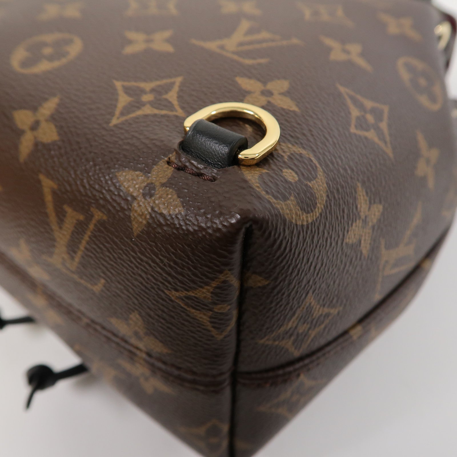 LOUIS VUITTON Monogram Montsouris BB金扣背包黑色/啡色
