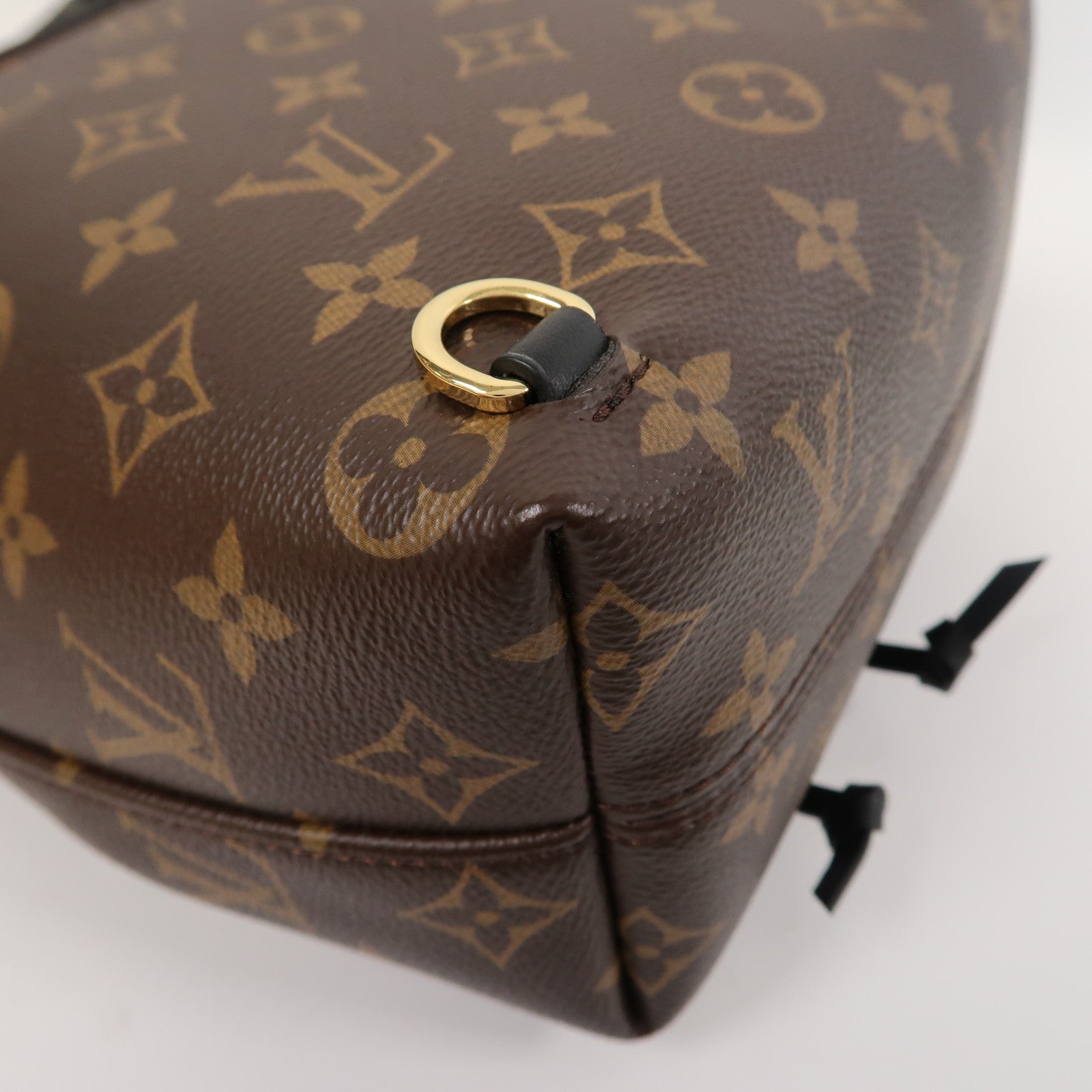 LOUIS VUITTON Monogram Montsouris BB金扣背包黑色/啡色