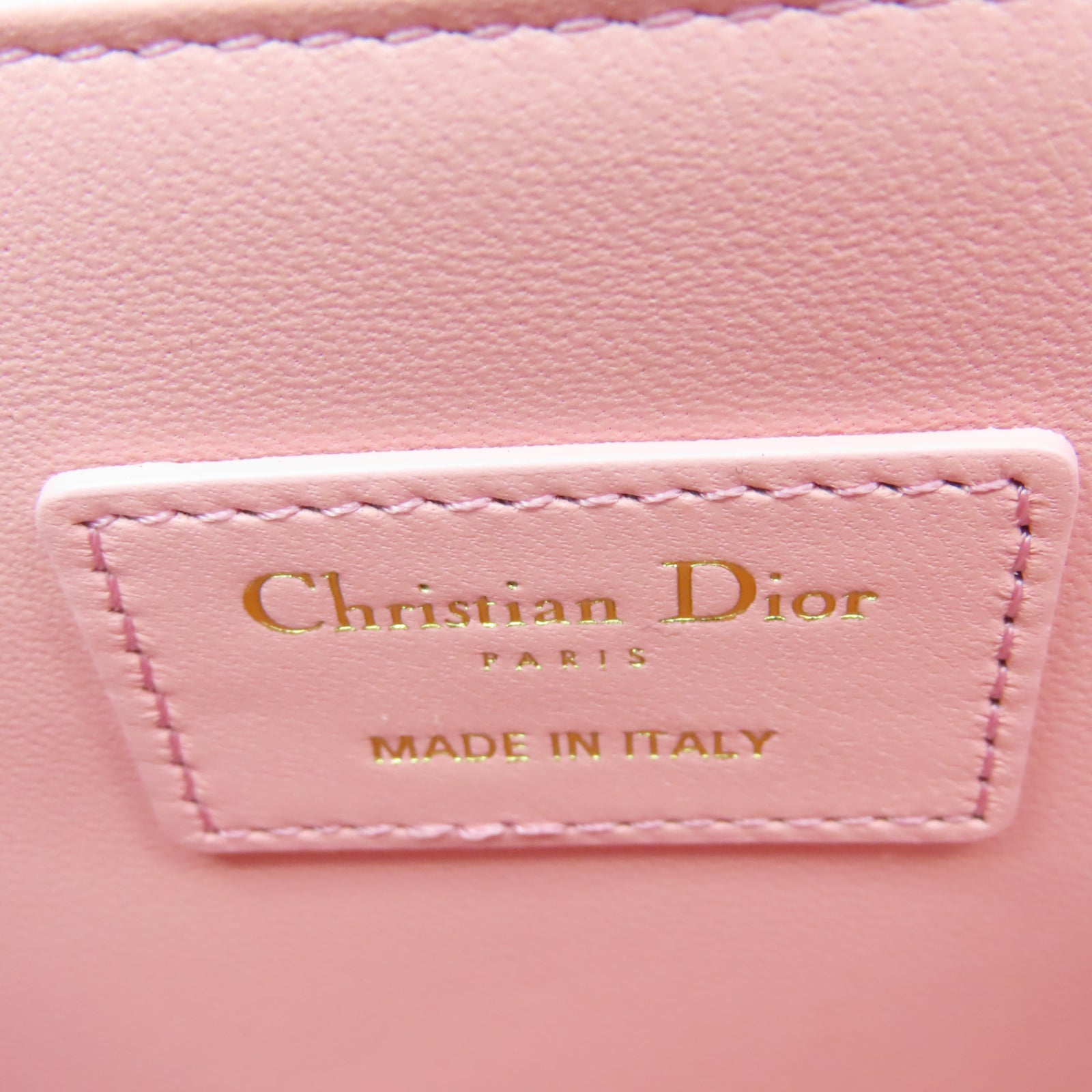 Dior 羊皮皮革Miss Dior金扣鏈帶手挽肩背兩用袋粉紅色