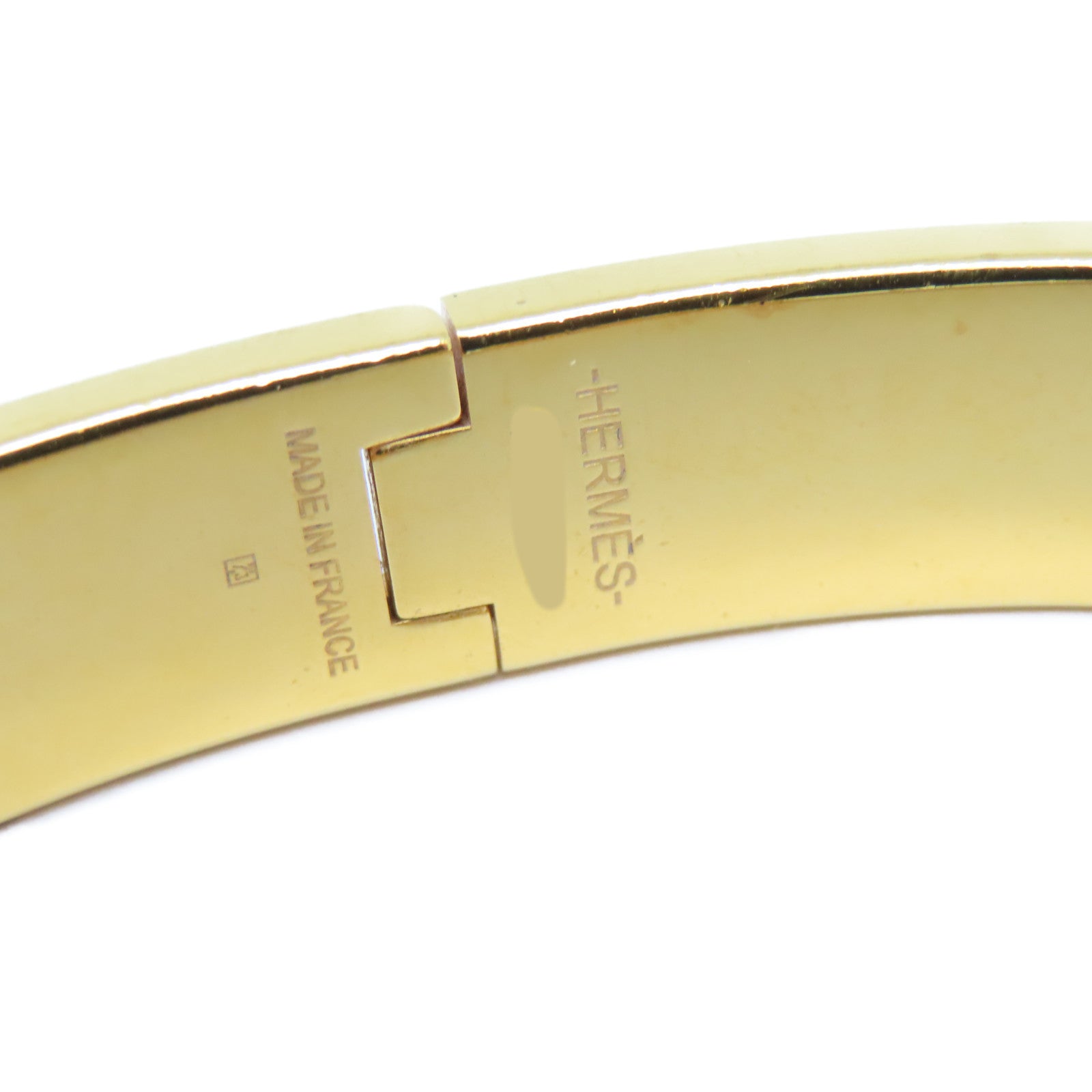 HERMES 金屬Clic H Bracelet手鐲錫灰色#19.5cm