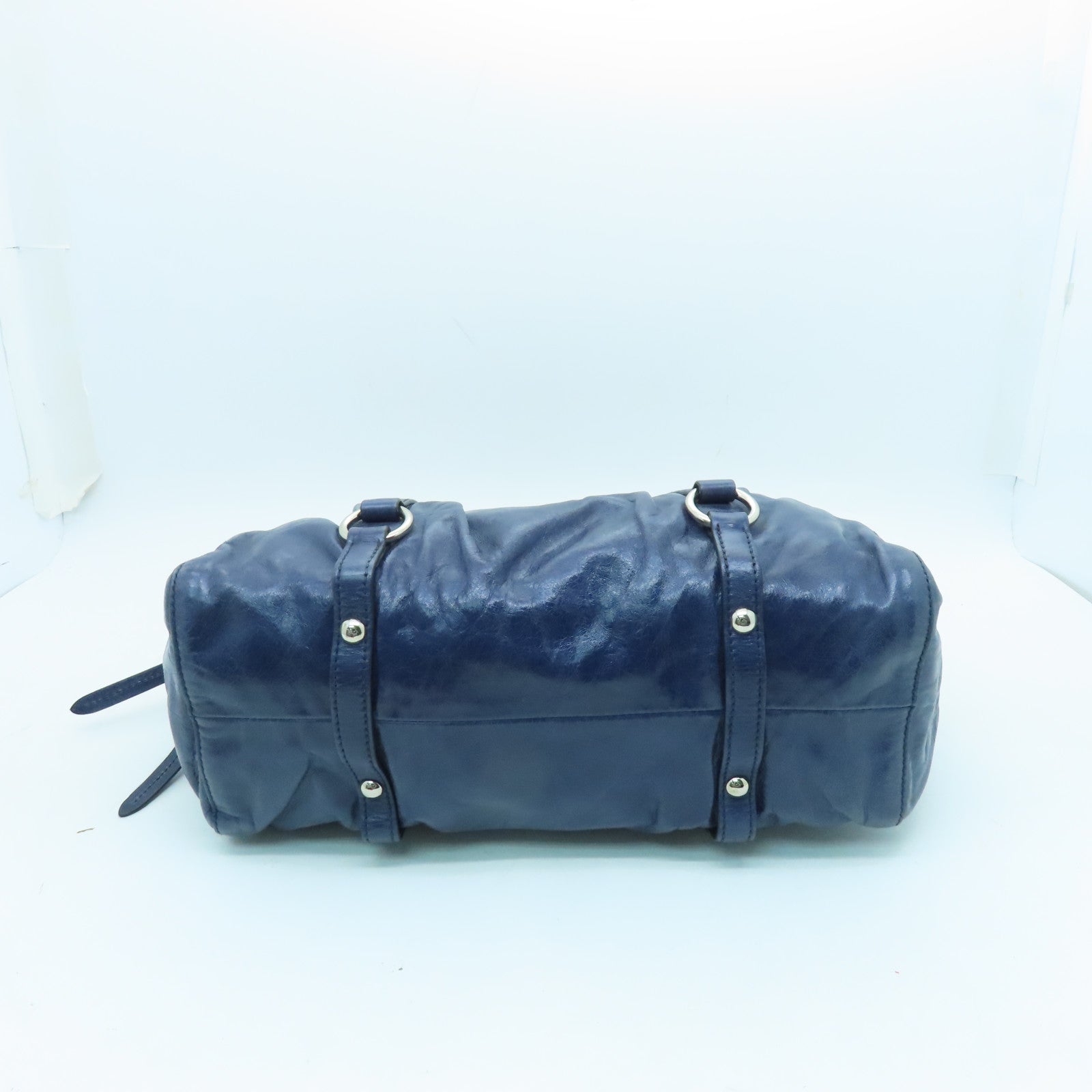 Miu Miu cowhide leather 2 Way Shoulder silver buckle handle shoulder bag blue