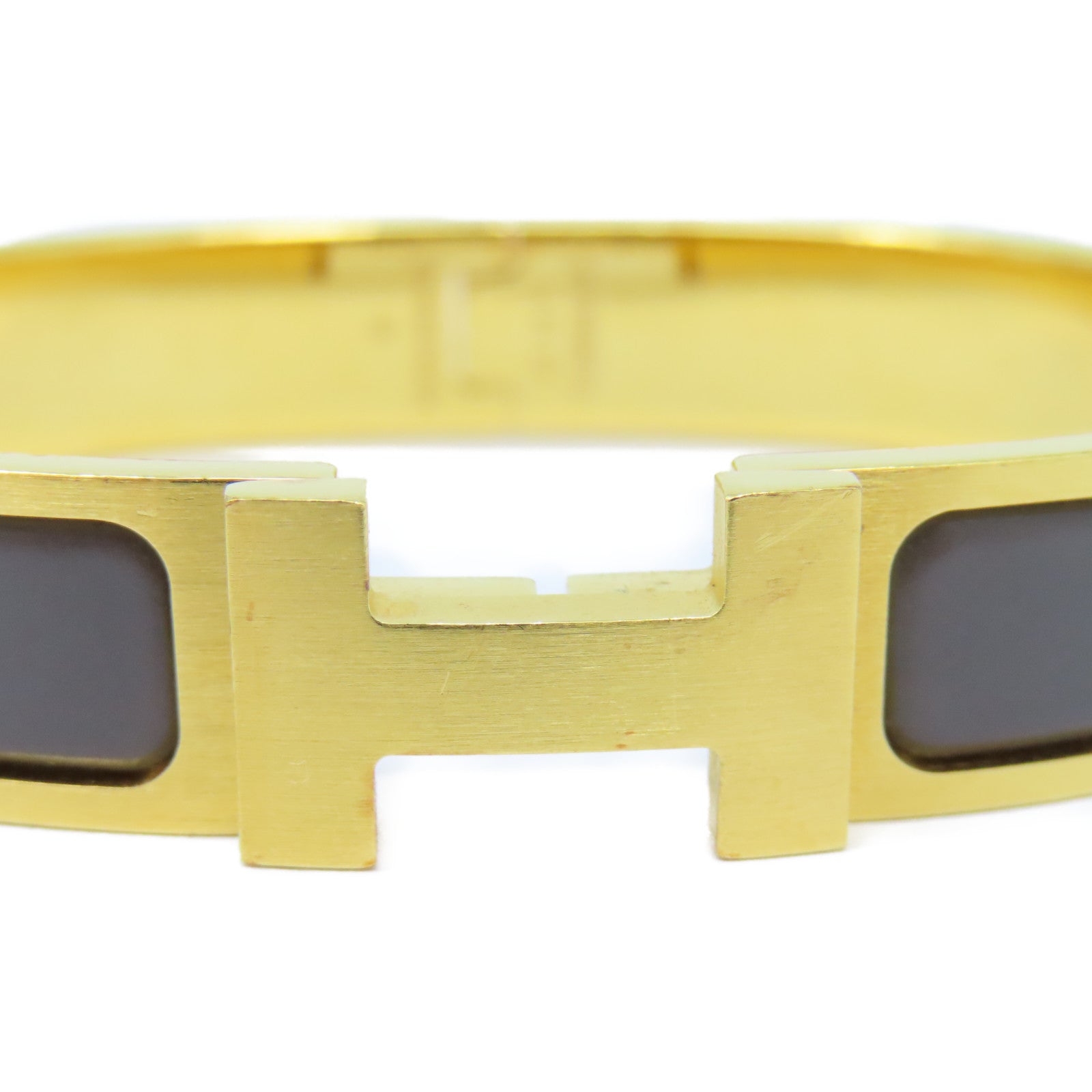 HERMES 金屬Clic H Bracelet手鐲錫灰色#19.5cm