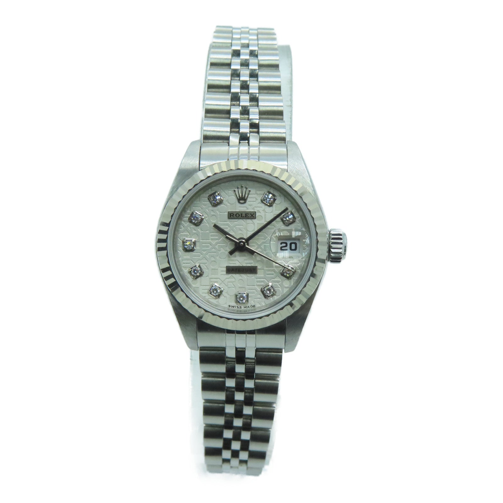 ROLEX Lady Datejust 18K白金/钻石/不锈钢手表自动机芯白色