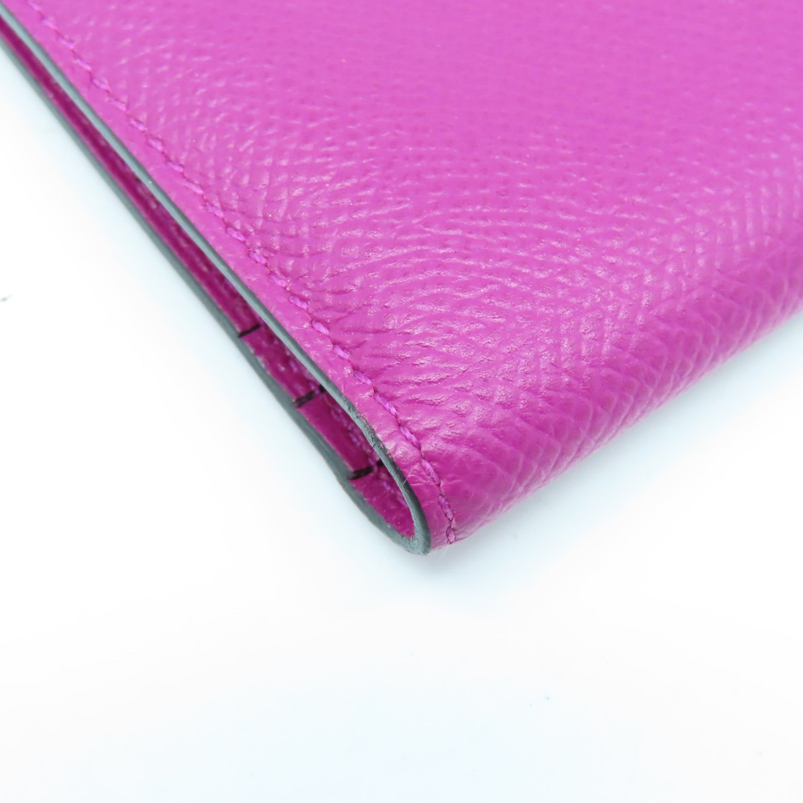 HERMES Epsom皮革Bearn Wallet銀扣長錢包玫瑰紫色