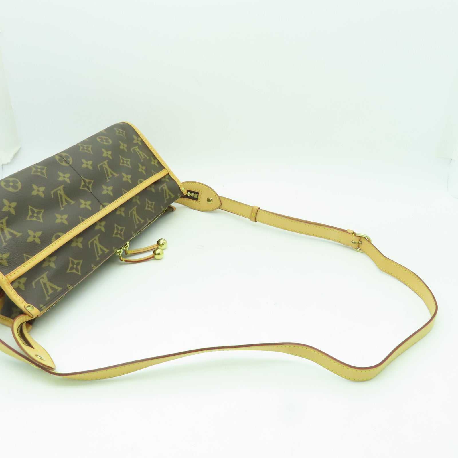 LOUIS VUITTON Monogram Popincourt金扣肩背袋棕色