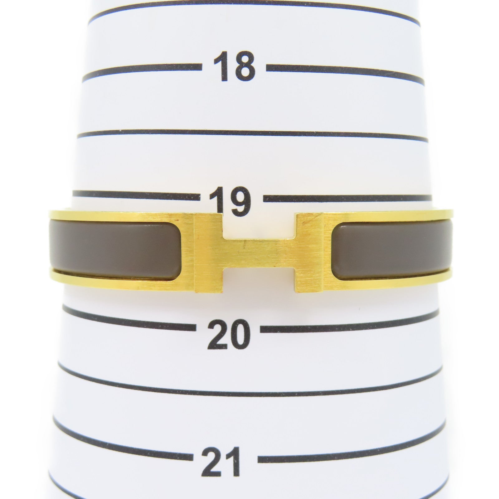 HERMES 金屬Clic H Bracelet手鐲錫灰色#19.5cm