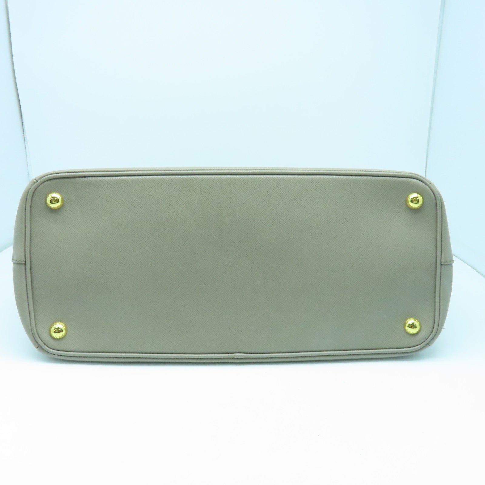 PRADA Saffiano皮革Galleria金扣手挽肩背两用袋灰褐色