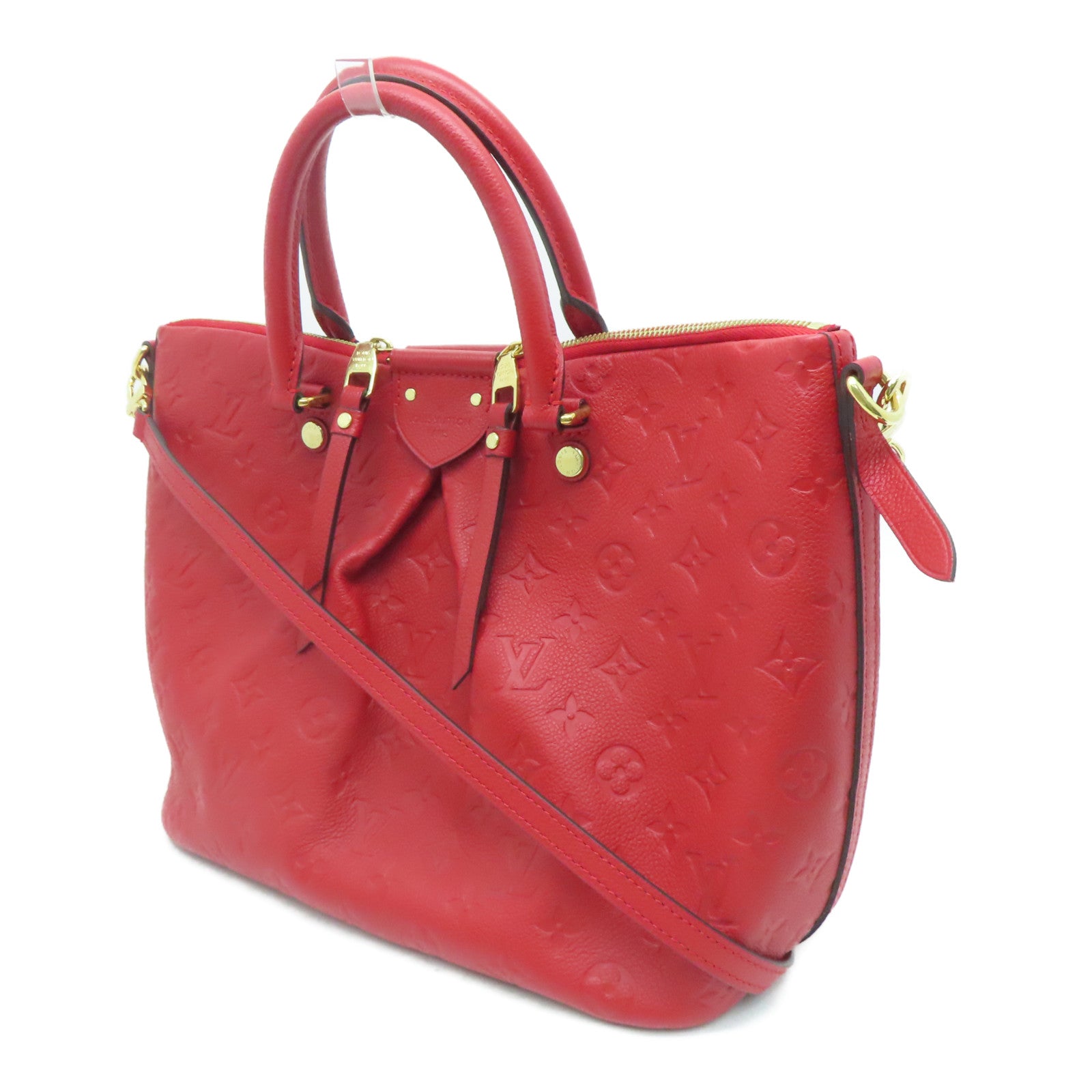 LOUIS VUITTON 【激减优惠】Monogram Empreinte Mazarine MM金扣手挽肩背两用袋红色