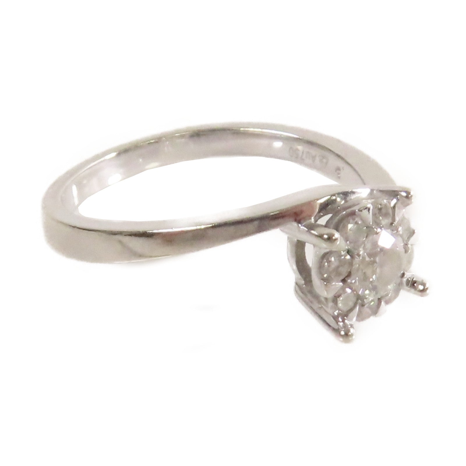 JEWELRY 18K白金/0.18ct鑽石Diamond Ring戒指US#6.75