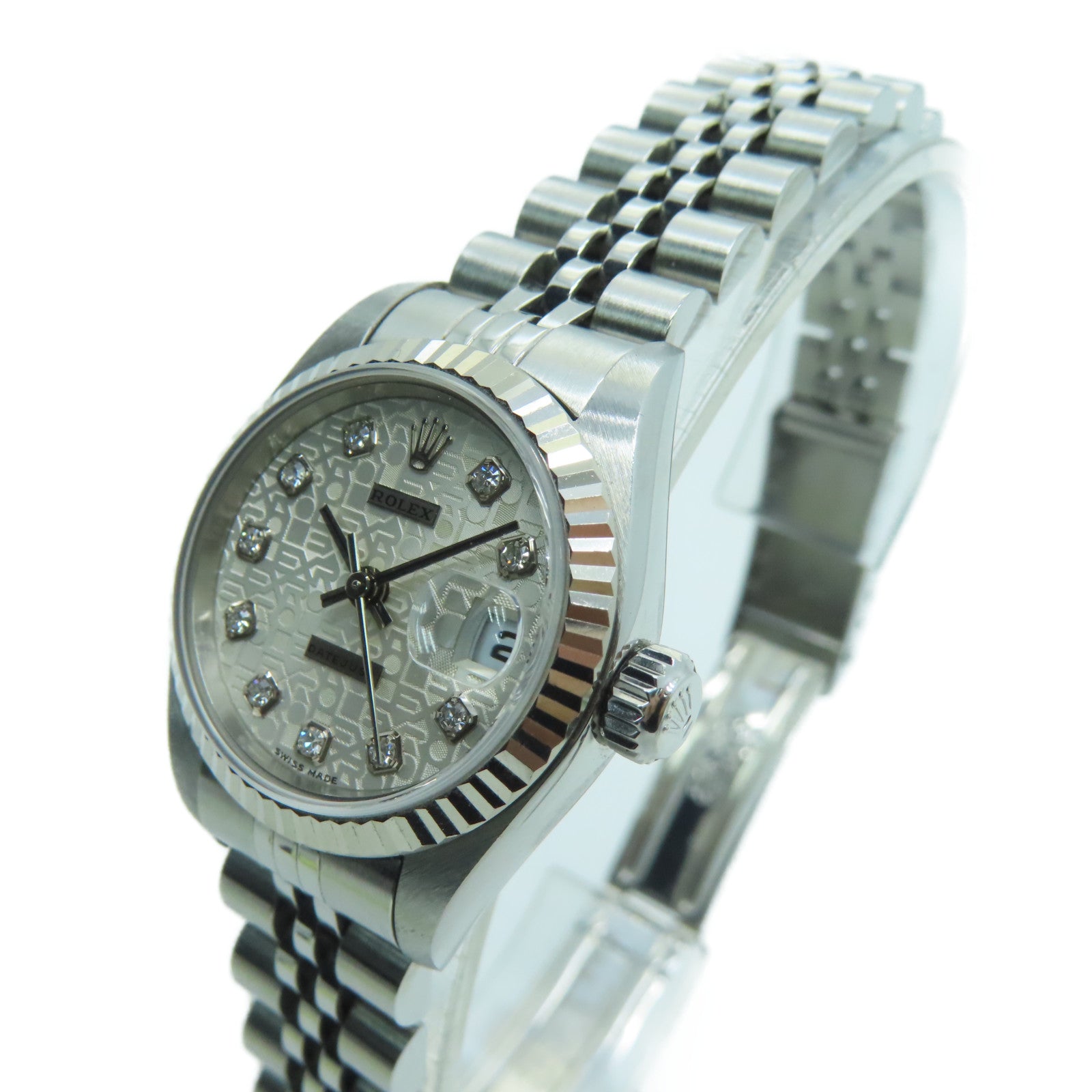 ROLEX Lady Datejust 18K白金/钻石/不锈钢手表自动机芯白色