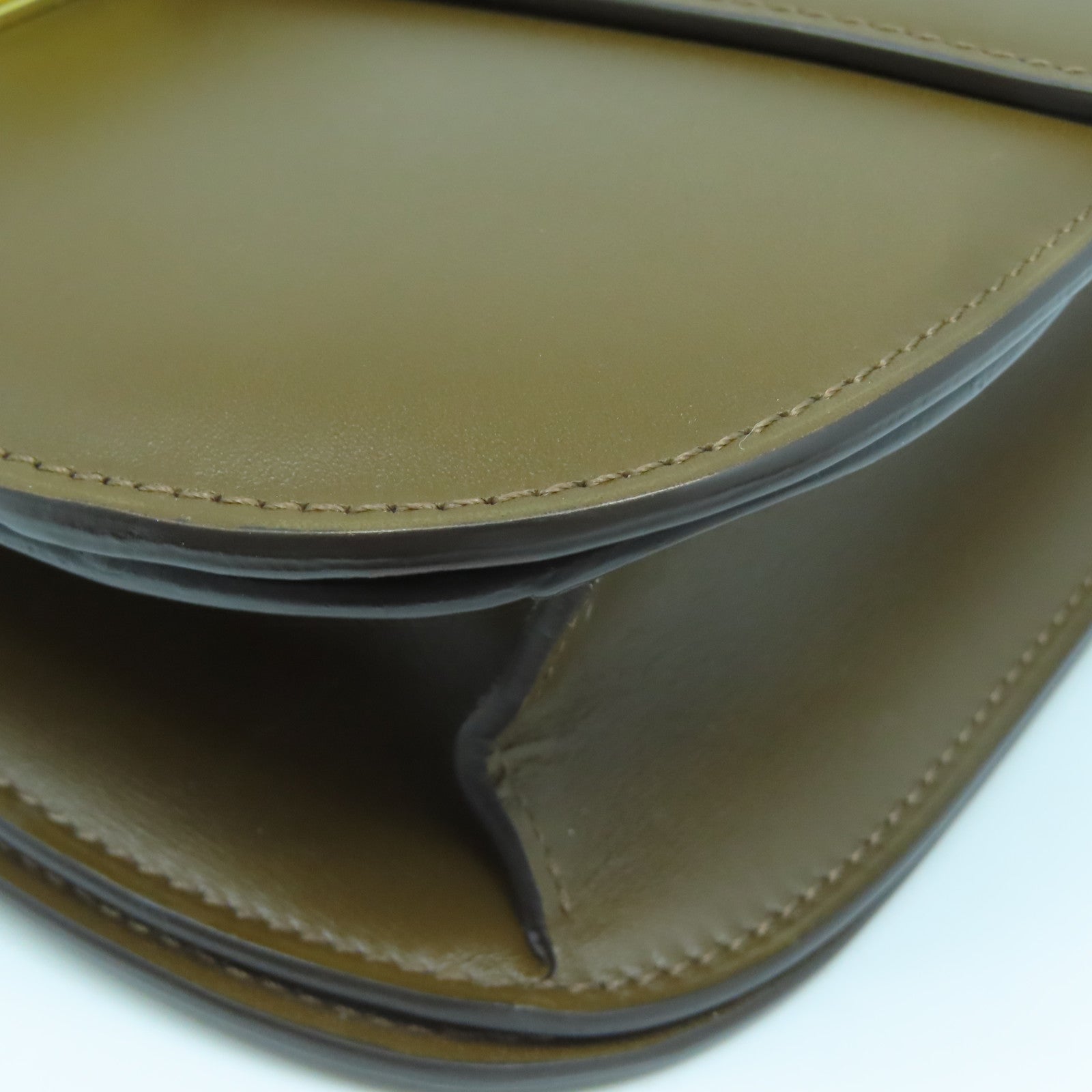 CELINE cowhide leather Shoulder Bag gold buckle shoulder bag brown