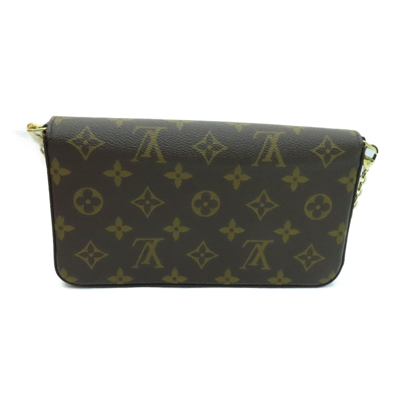 LOUIS VUITTON Monogram Felicie Pochette Vivienne Holidays Chain Shoulder Bag金扣鏈條肩背袋啡色/粉紅色