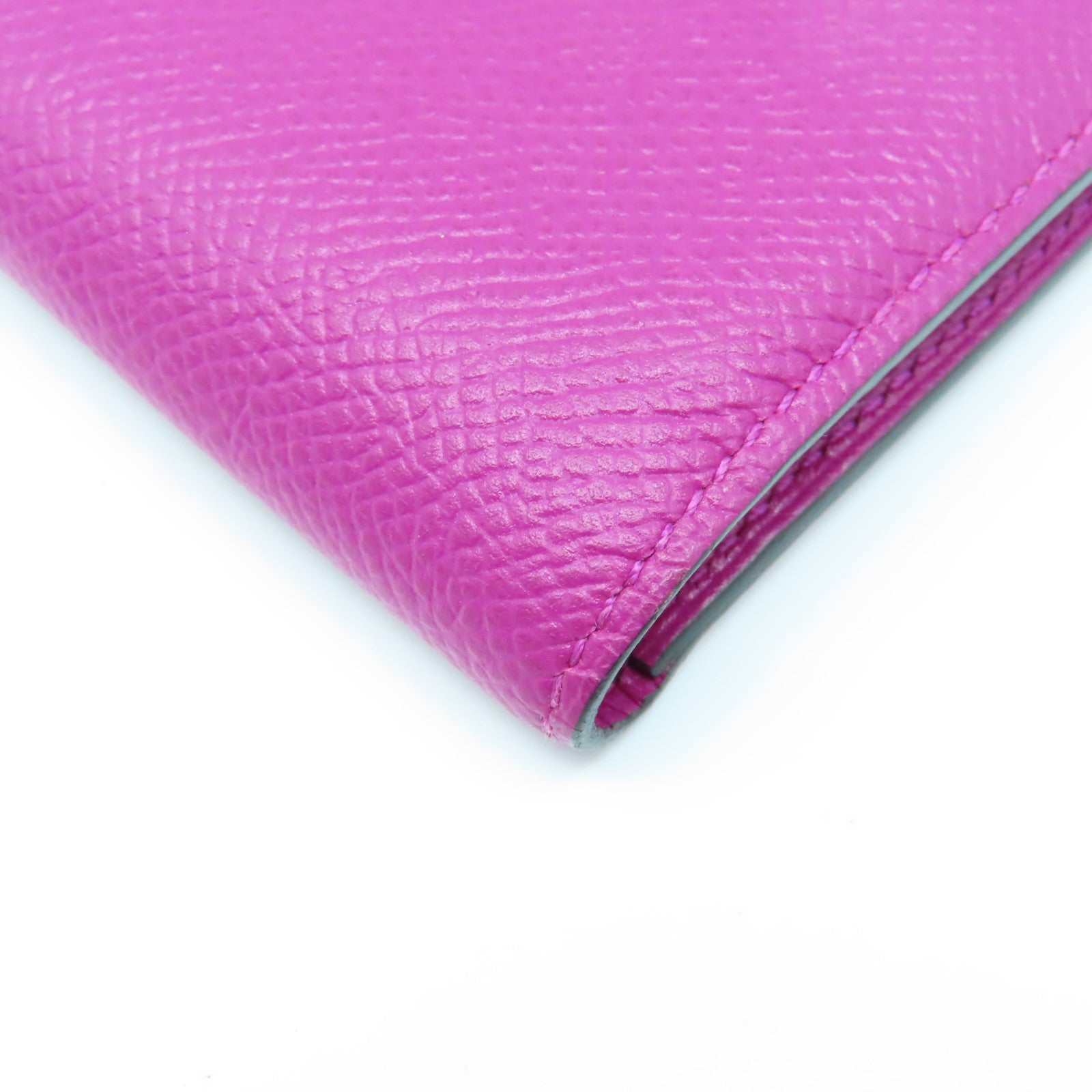 HERMES Epsom皮革Bearn Wallet銀扣長錢包玫瑰紫色