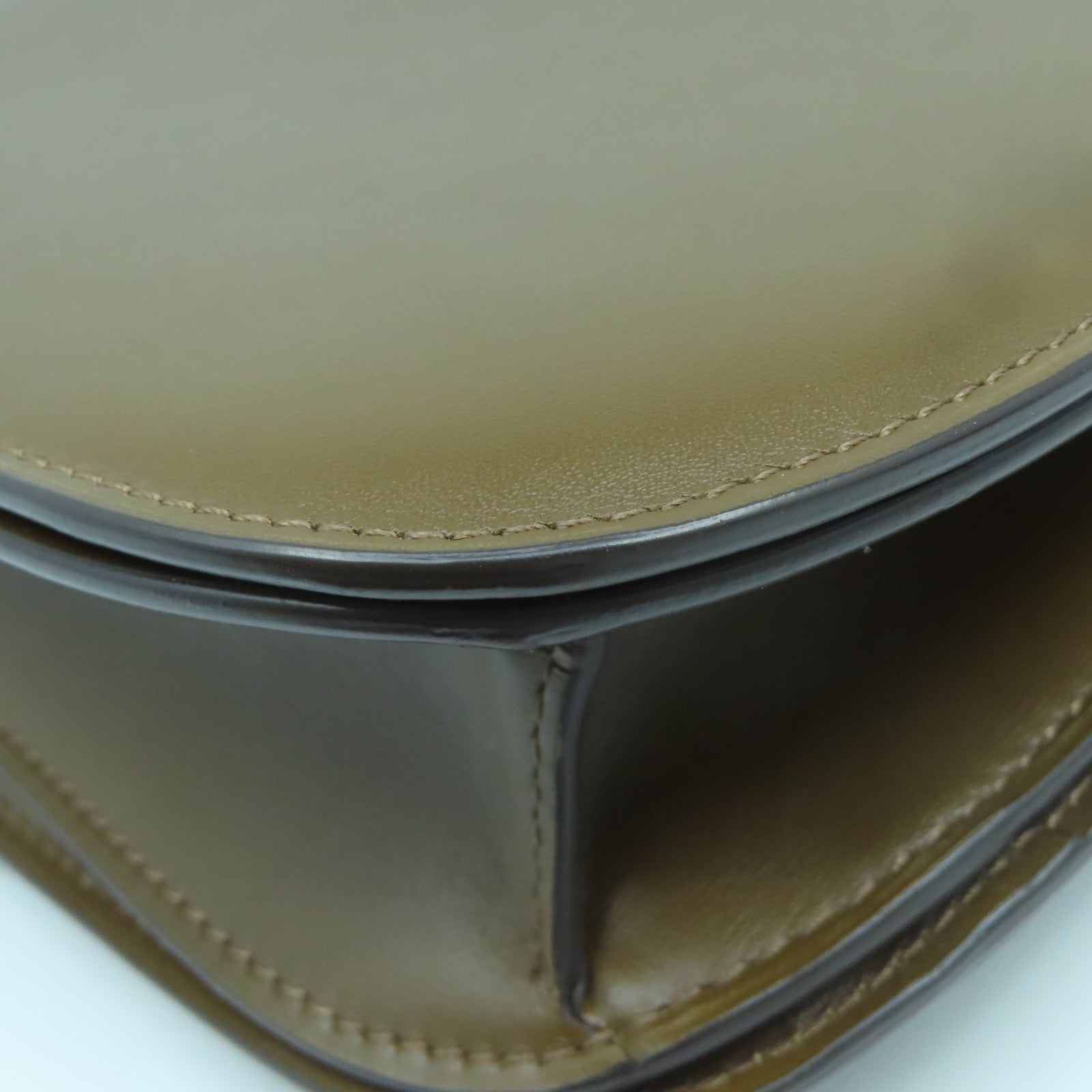 CELINE cowhide leather Shoulder Bag gold buckle shoulder bag brown